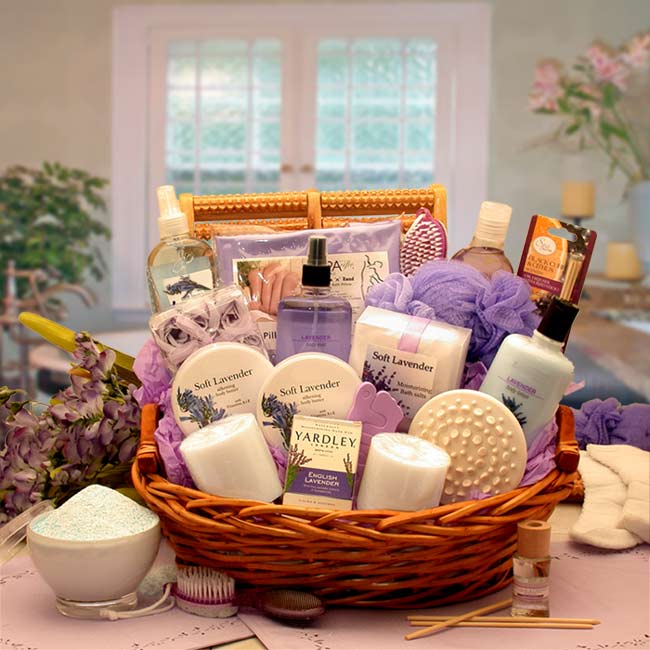  GBDS The Essence of Lavender Spa Gift Basket - spa baskets for women gift - Multi - Bonton