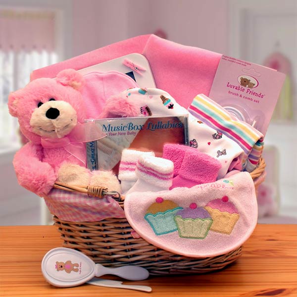  GBDS Simply The Baby Basics New Baby Gift Basket -Pink - baby bath set -  baby girl gifts - new baby gift basket - baby gift baskets - baby shower gifts - Multi - Bonton