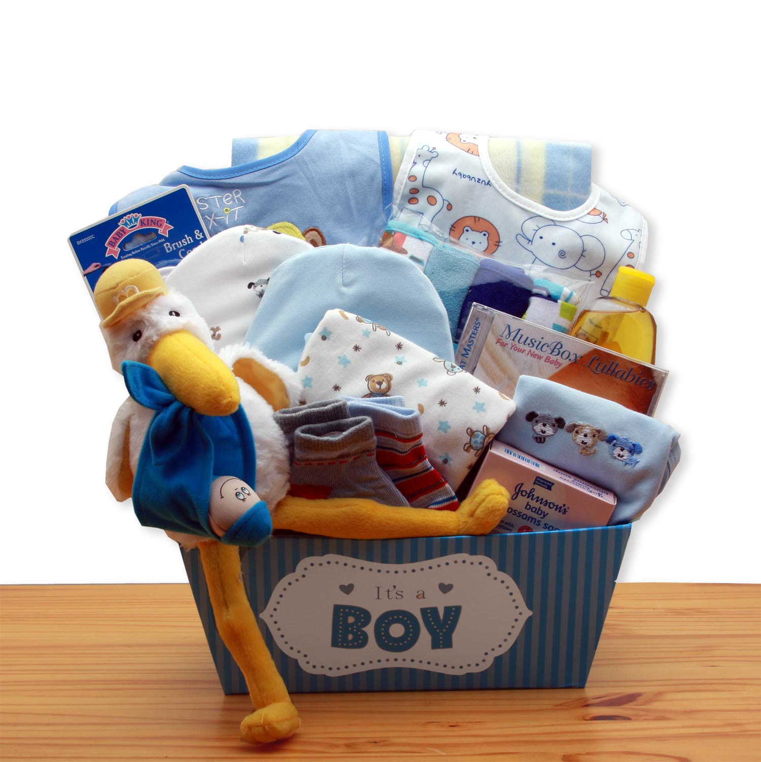  GBDS A Special Delivery New Baby Gift Basket - Blue - baby bath set -  baby boy gift basket - new baby gift basket - baby gift baskets - baby shower gifts - Multi - Bonton