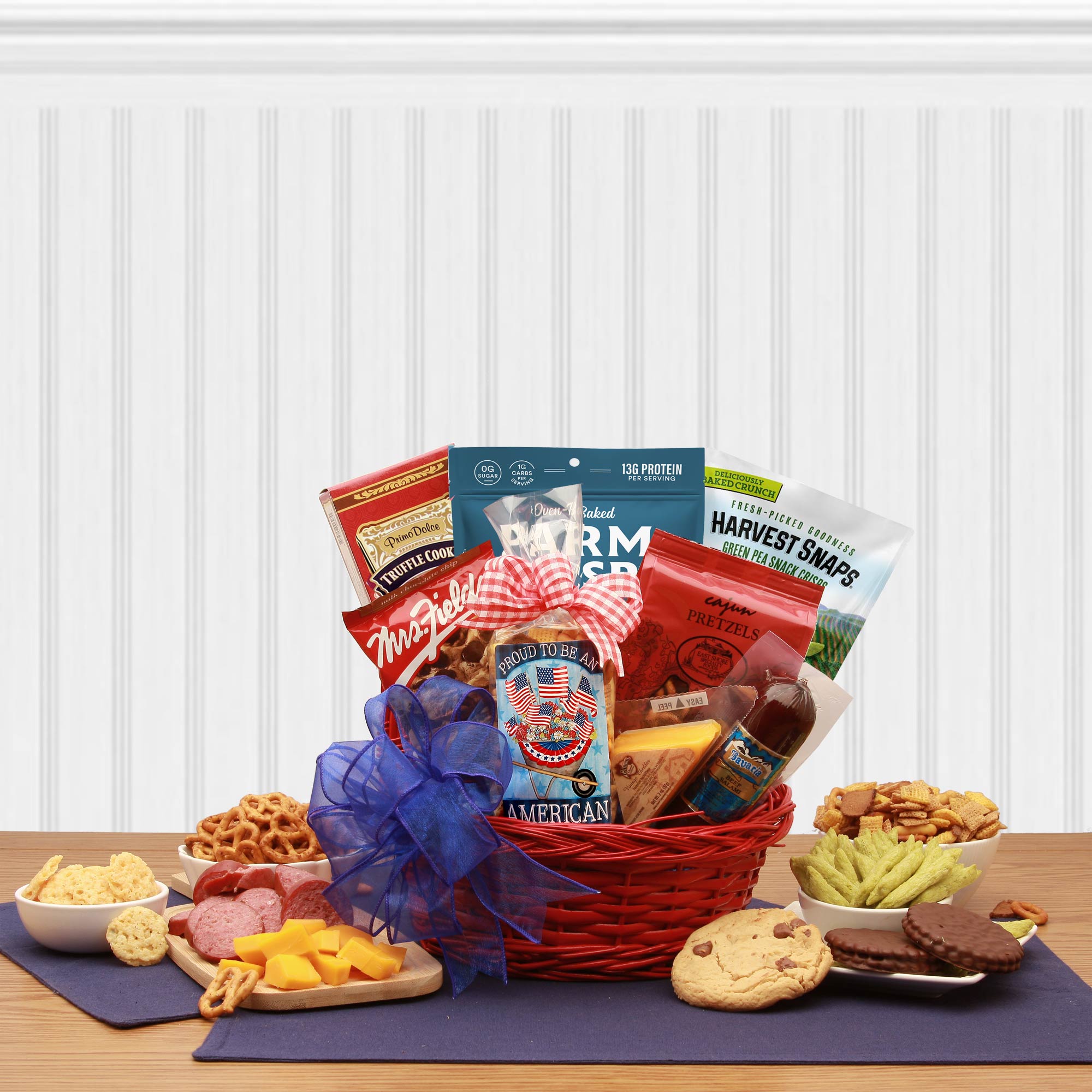  GBDS Proud To Be An American Patriotic Snack Gift Basket - July 4th gift basket - patriotic gift basket - Multi - Bonton