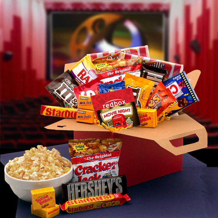  GBDS Blockbuster Night Movie Care Package with 10.00 Redbox Gift Card - movie night gift baskets -  movie night - movie night gift baskets for families - Multi - Bonton