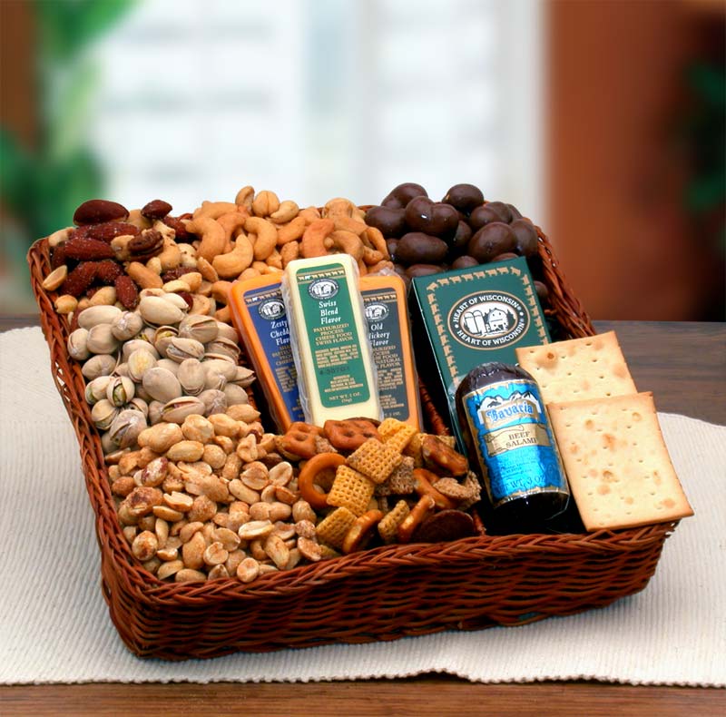  GBDS Snackers Delight Nut & Snack Tray- snack basket - snack gift basket - Multi - Bonton