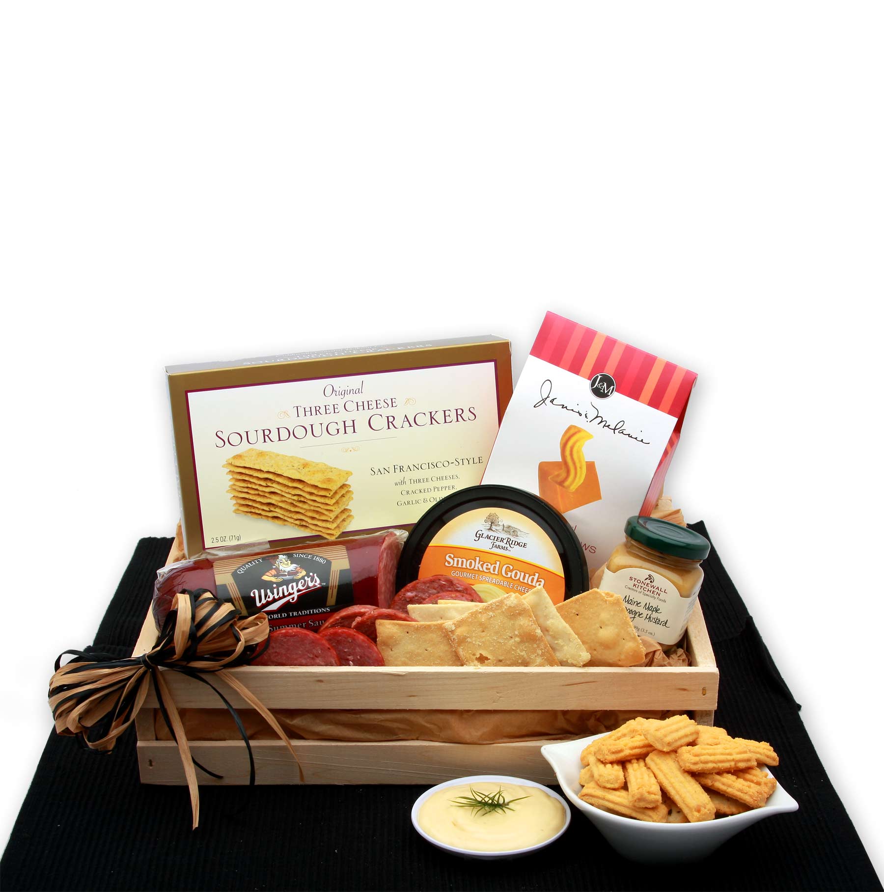  GBDS Snackers Delight Meat & Cheese Gift Crate - meat and cheese gift baskets - Multi - Bonton