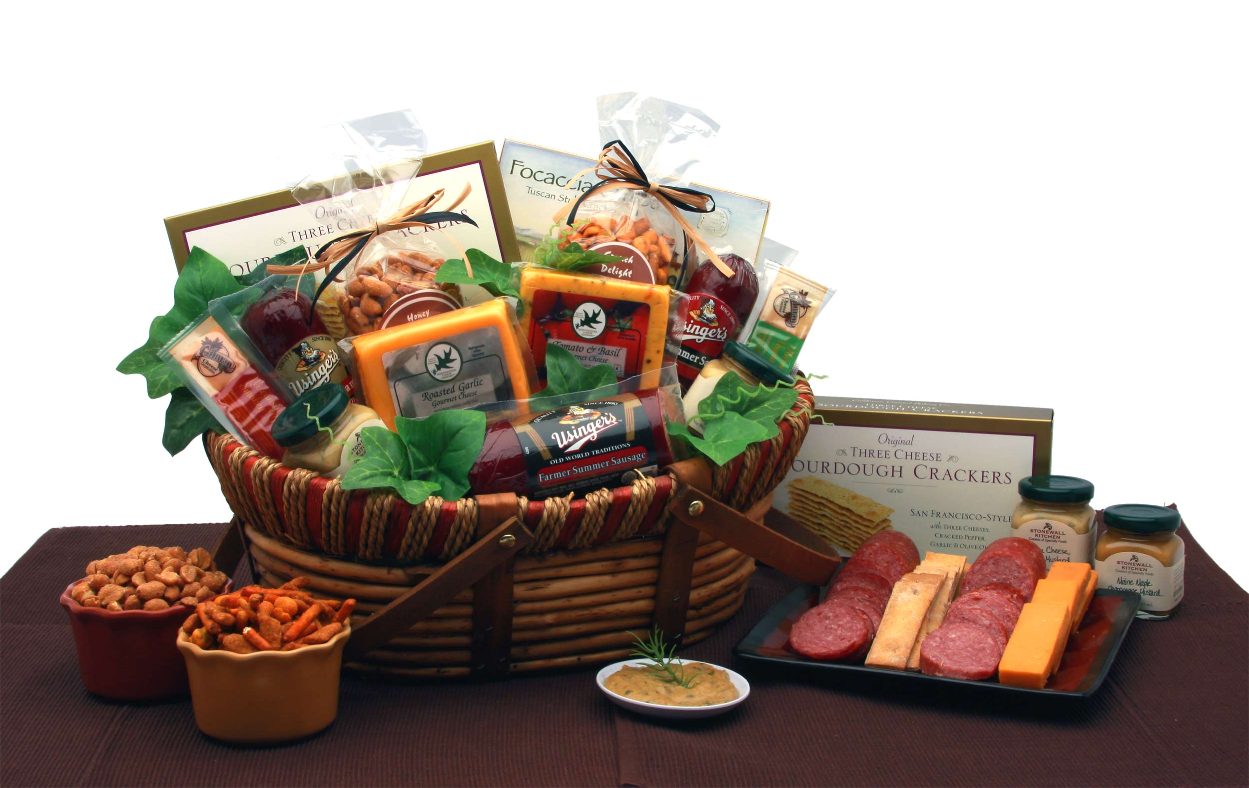  GBDS Savory Favorites Meat and Cheese Gift Basket - meat and cheese gift baskets - Multi - Bonton