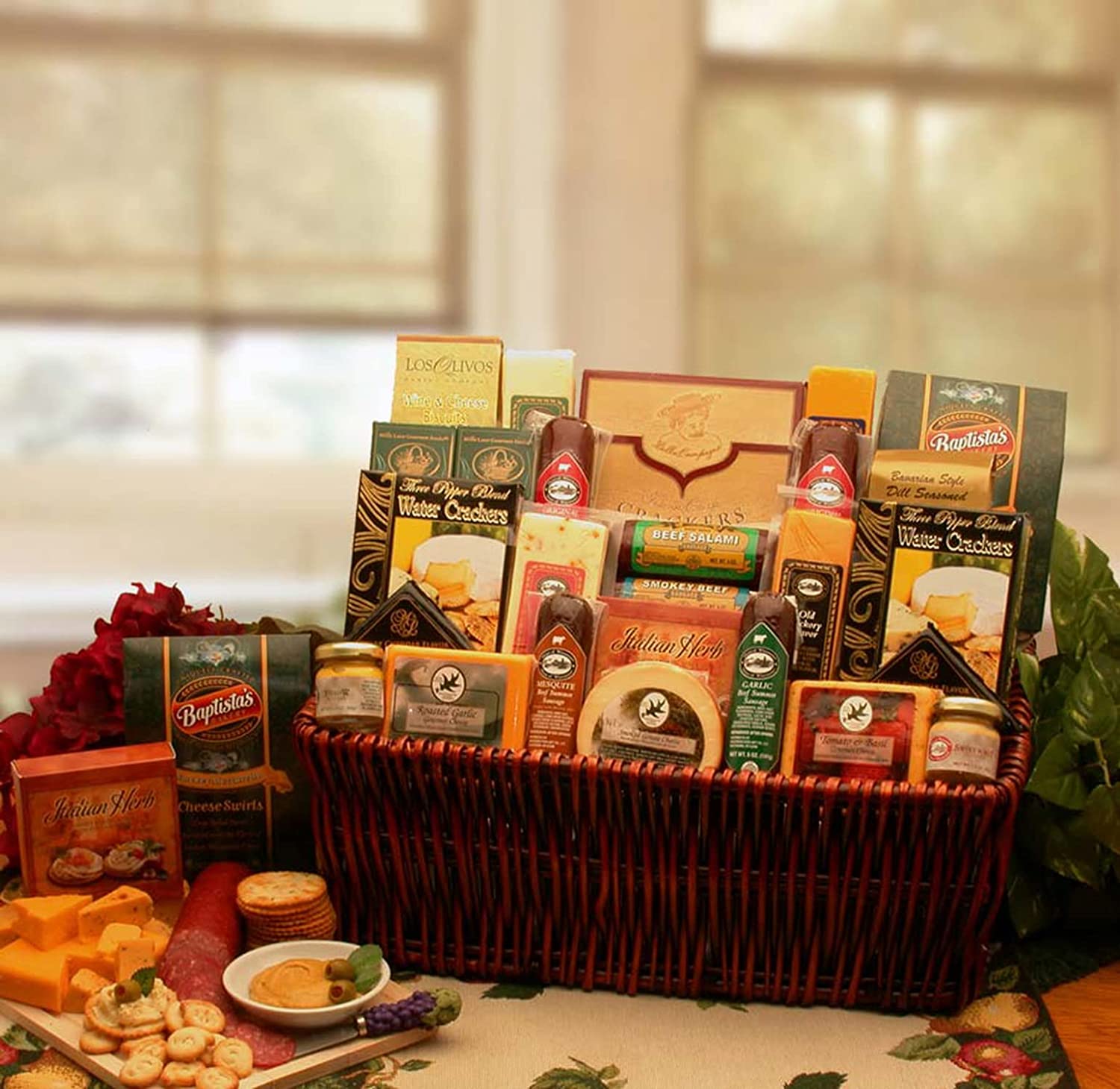  GBDS A Classic Selection Deluxe Meat & Cheese Gourmet - meat and cheese gift baskets - Multi - Bonton