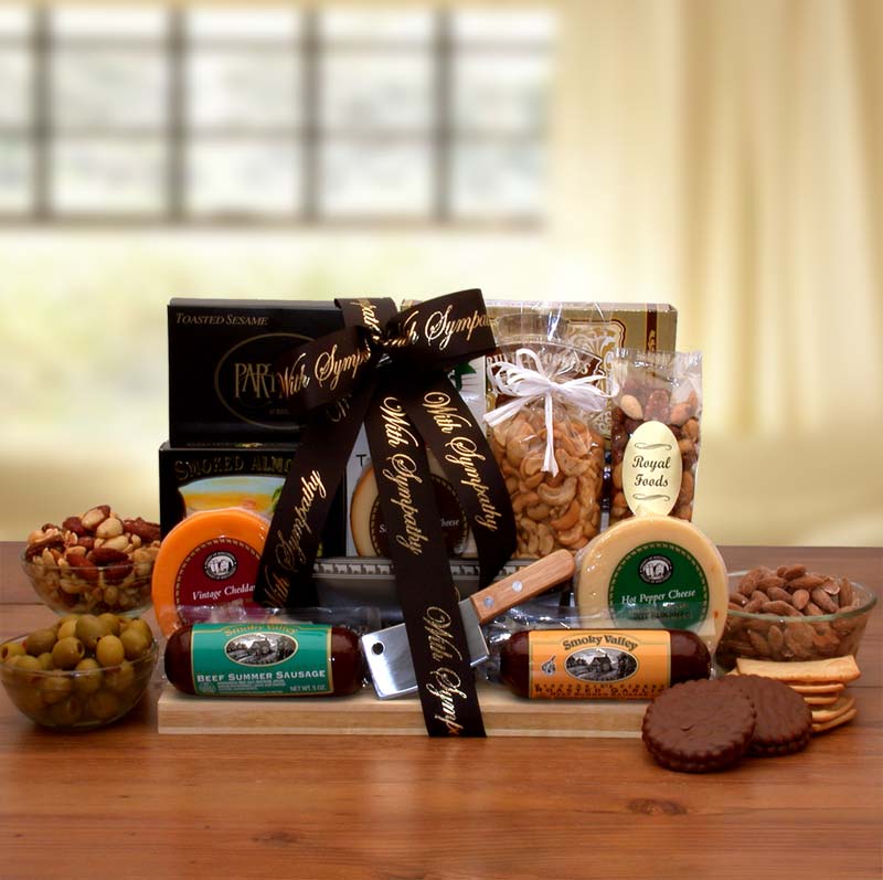  GBDS With Our Deepest Sympathy Gourmet Gift Board - sympathy gift baskets - sympathy baskets - condolences gift basket for loss - Multi - Bonton