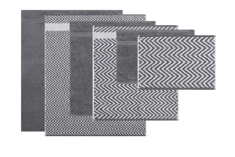 Kathy Ireland 6 Piece Chevron Jacquard Towel Set With Lets Dry