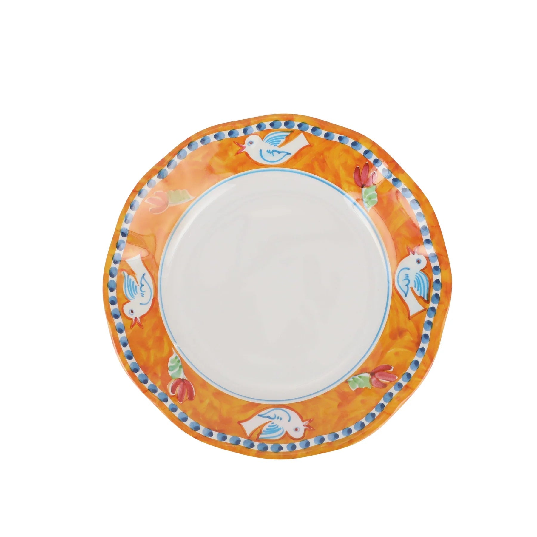  Vietri Melamine Campagna Uccello Salad Plate - Tangerine - Bonton