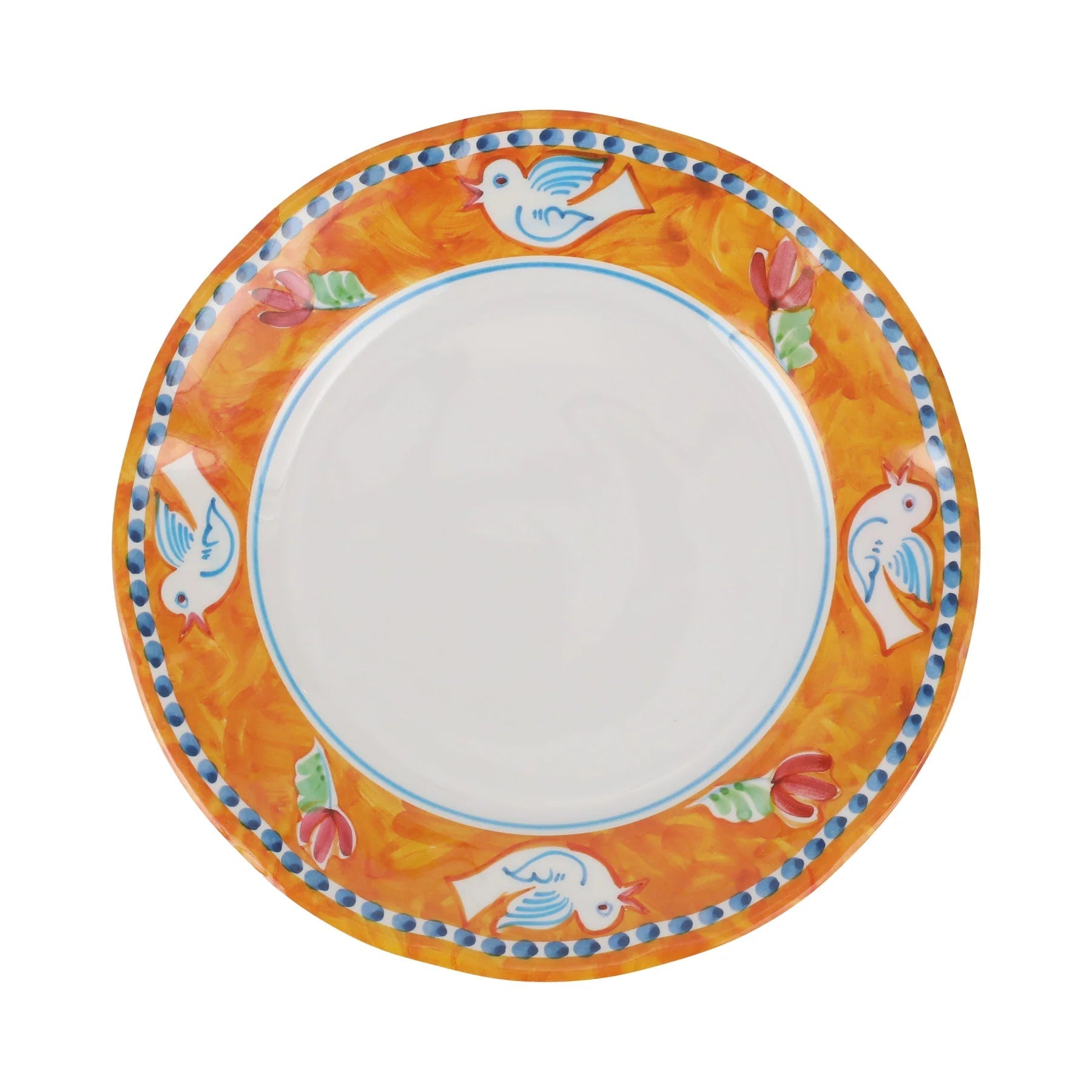  Vietri Melamine Campagna Uccello Dinner Plate - Tangerine - Bonton