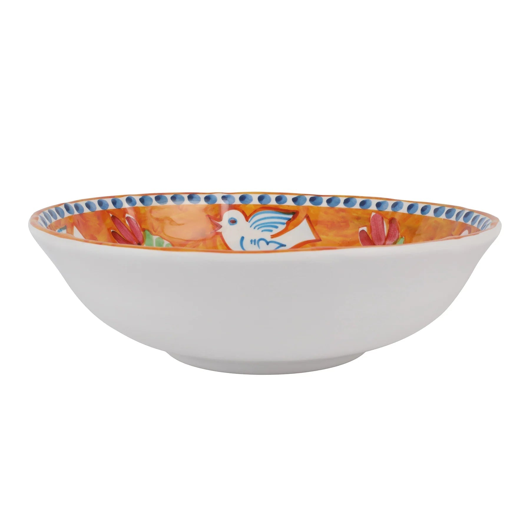  Vietri Melamine Campagna Uccello Large Serving Bowl - Tangerine - Bonton