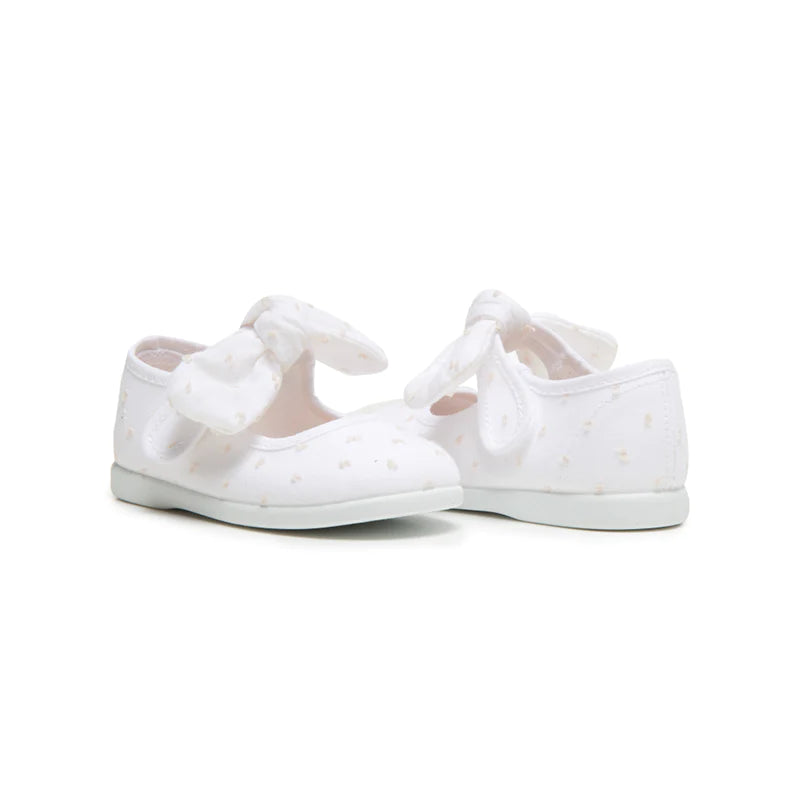  Childrenchic Swiss-Dot Bow Mary Janes - White - Bonton