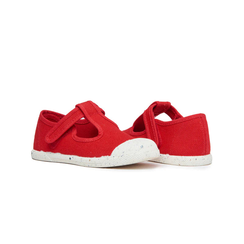  Childrenchic Eco-Friendly T-Band Sneakers - Red - Bonton