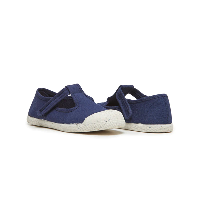  Childrenchic Eco-Friendly T-Band Sneakers - Navy - Bonton