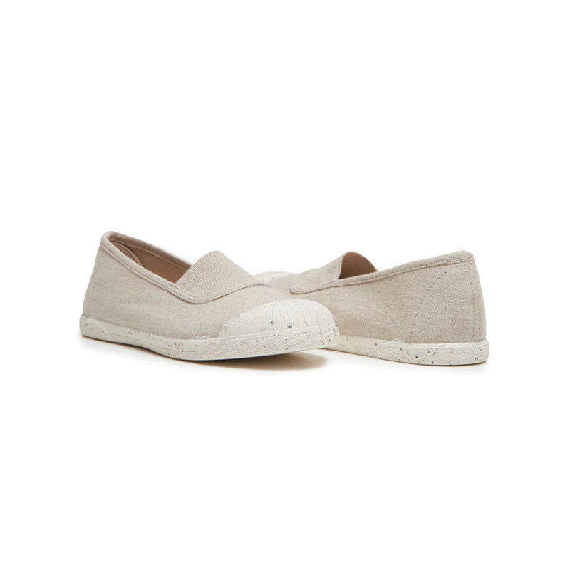  Childrenchic Eco-Friendly Canvas With Elastic Slip-On - Taupe - Bonton