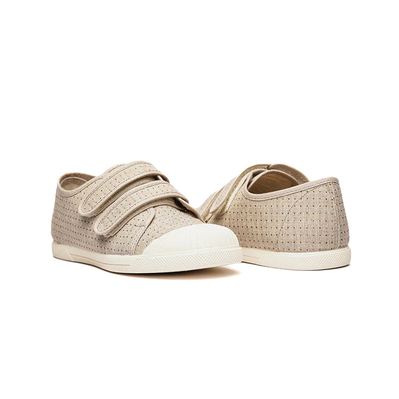  Childrenchic Shimmer Dots Double Sneaker - Taupe - Bonton