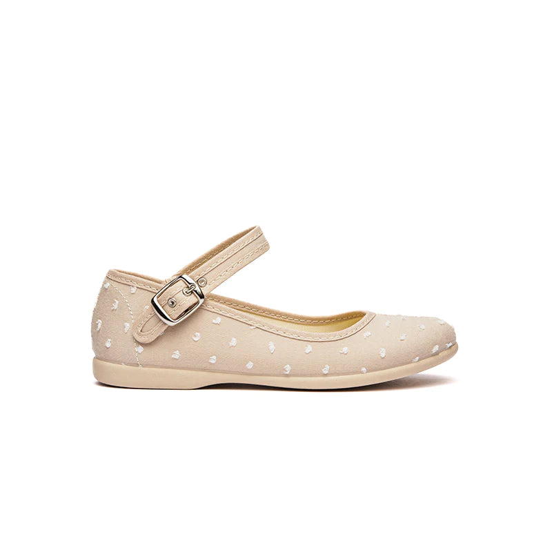  Childrenchic Classic Swiss-Dot Mary Janes - Camel - Bonton