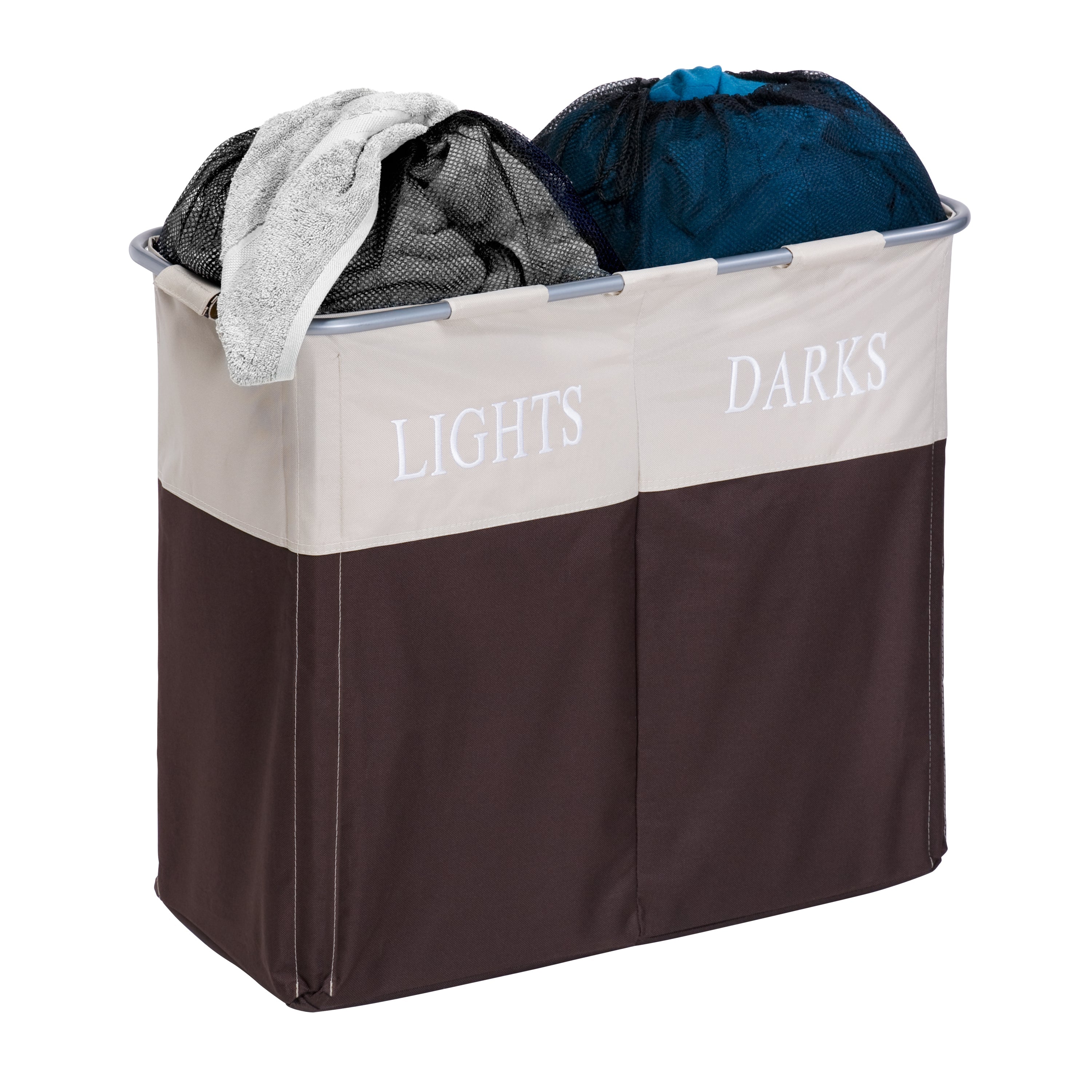  Honey-Can-Do Double Clothes Sorting Hamper - Brown - Bonton