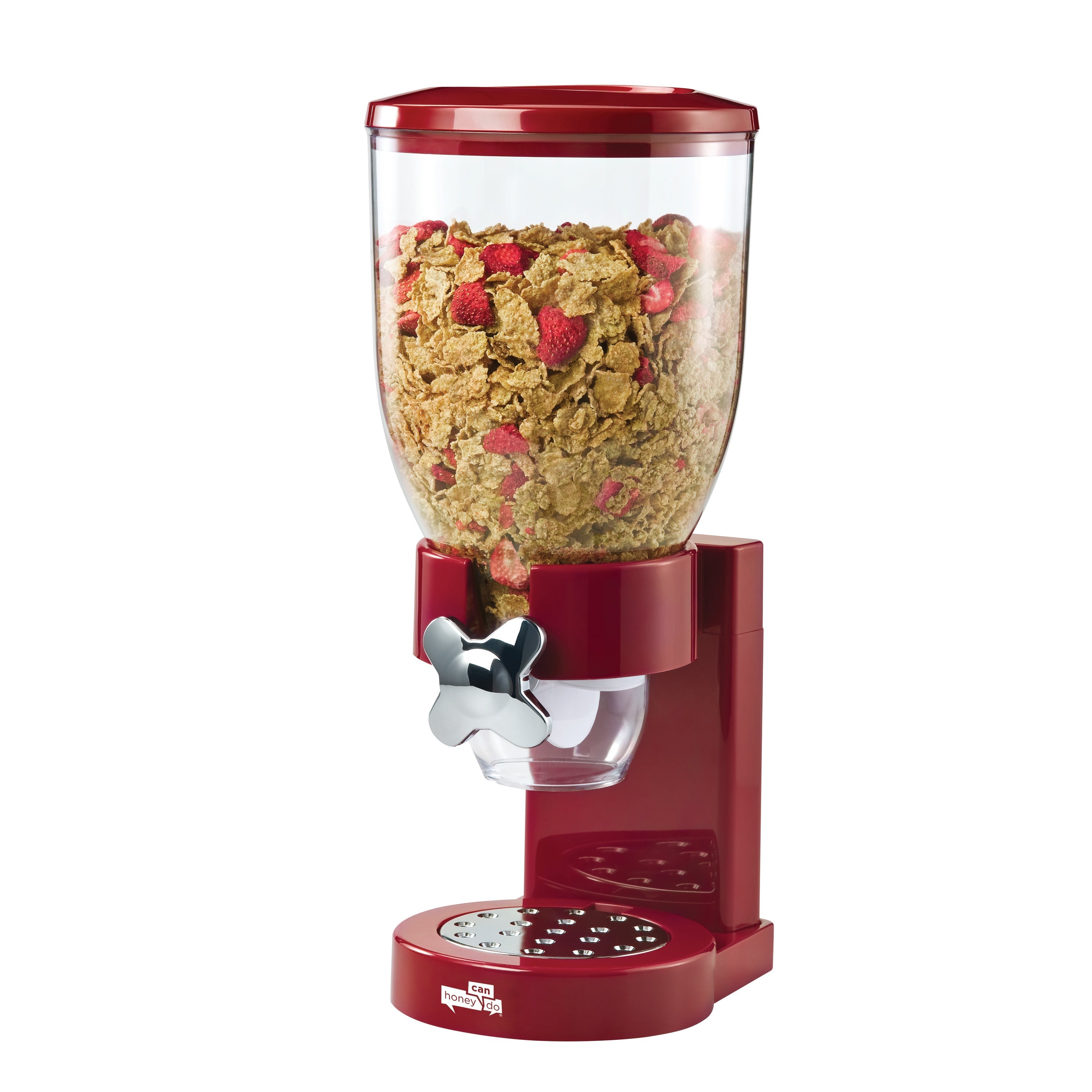  Honey-Can-Do Cereal Dispenser with Portion Control - Red - Bonton