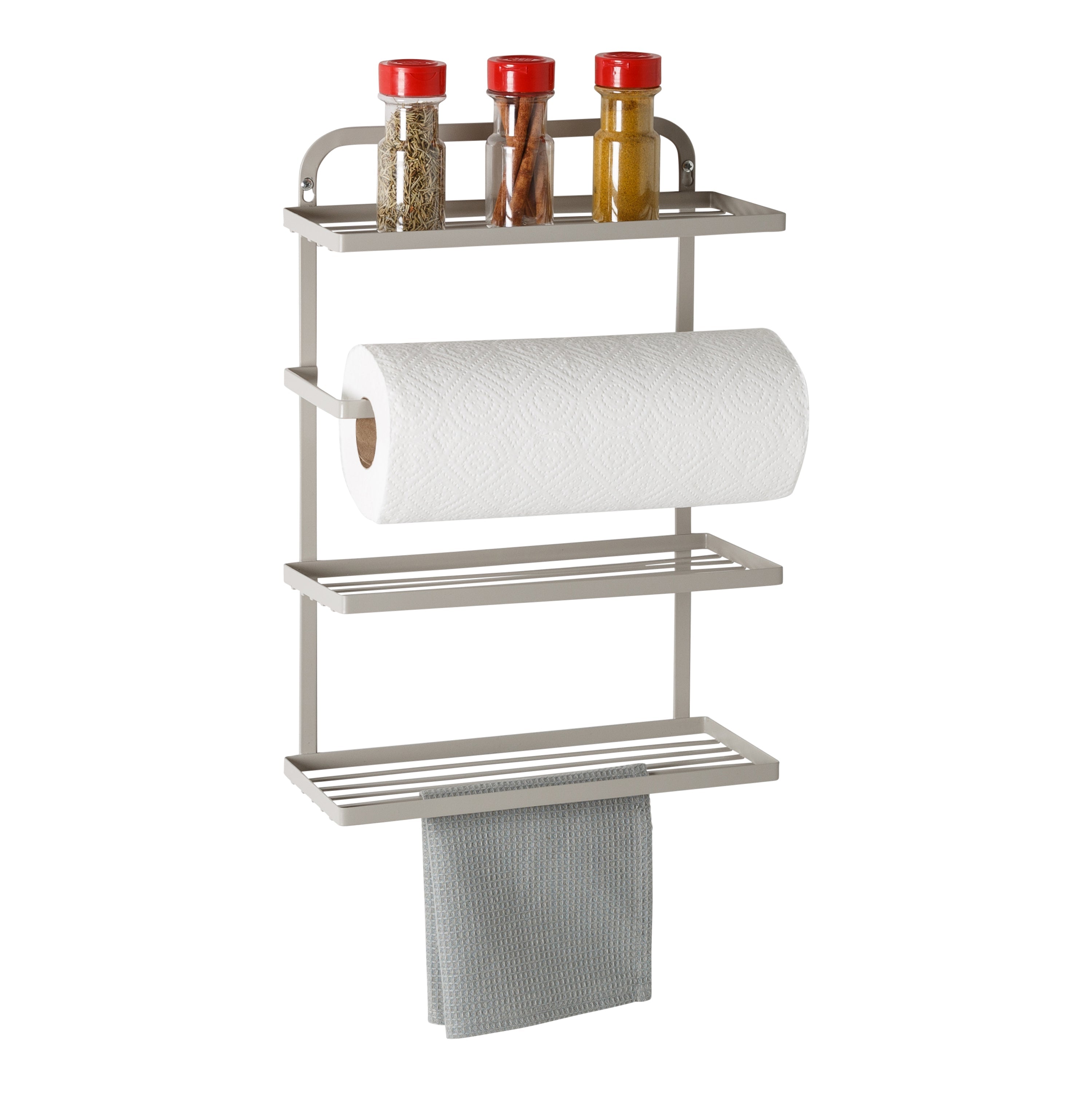  Honey-Can-Do Steel Spice Rack with Paper Towel Holder - Grey - Bonton