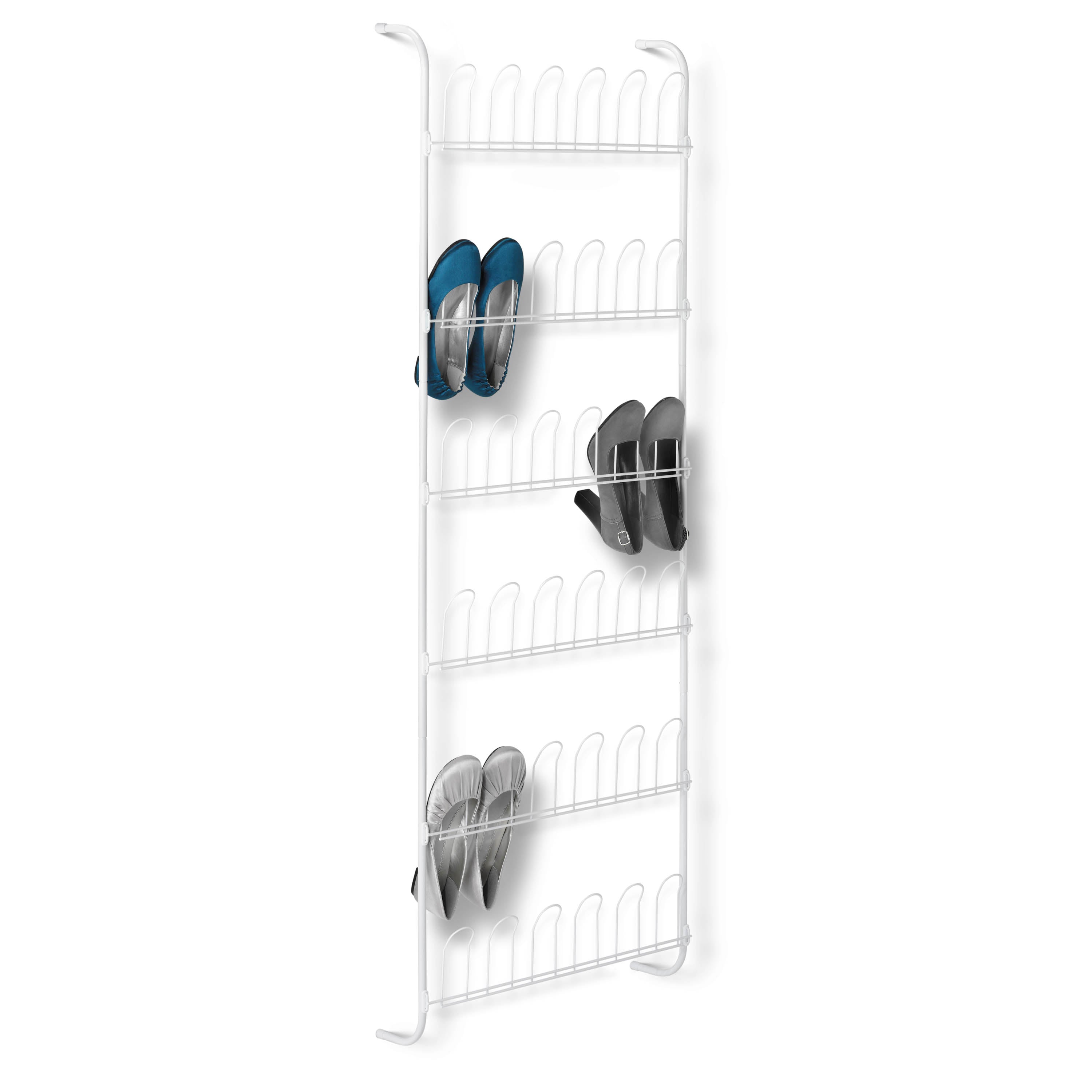  Honey-Can-Do Over the Door 18 Pair Shoe Rack - White - Bonton