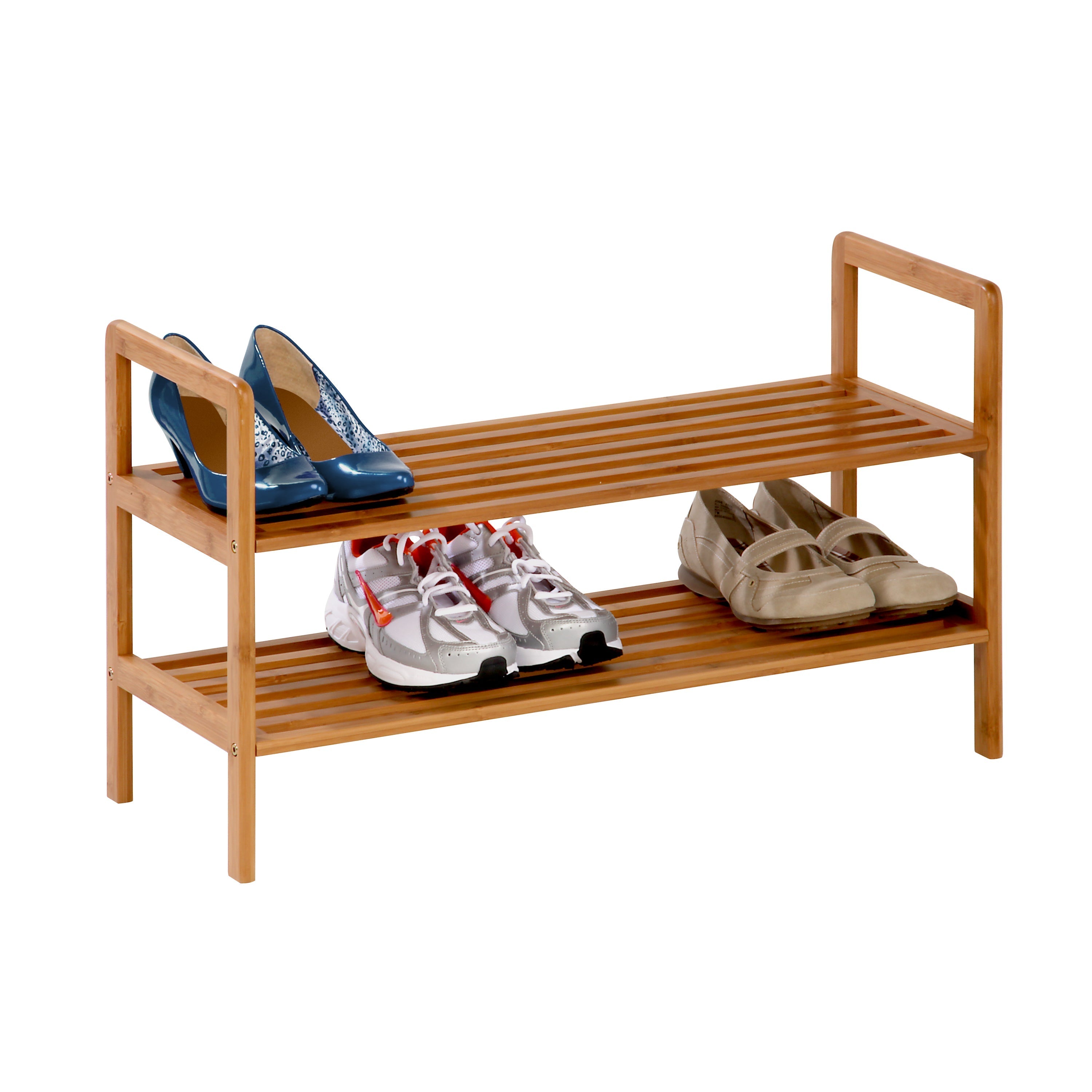  Honey-Can-Do 2-Tier Bamboo Shoe Rack - Natural - Bonton