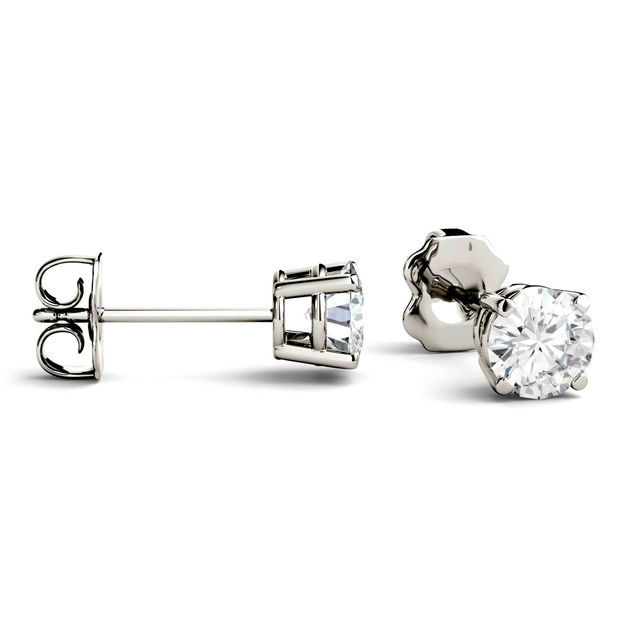  Charles & Colvard Charles & Colvard Moissanite Stud Earrings - White Gold - Bonton