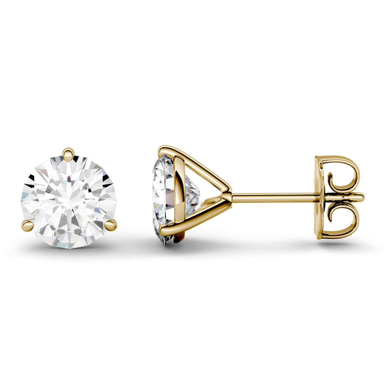  Charles & Colvard Charles & Colvard Moissanite Martini Stud Earrings - Yellow Gold - Bonton