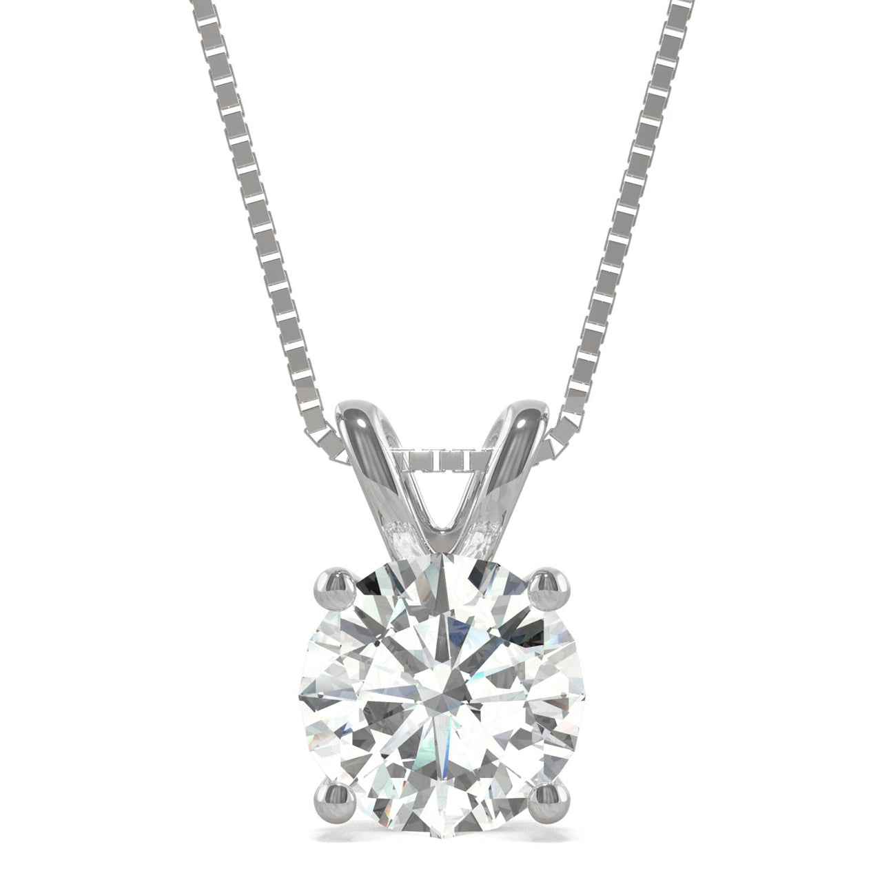  Charles & Colvard Charles & Colvard 1.00cttw Moissanite Solitaire Pendant - White Gold - Bonton