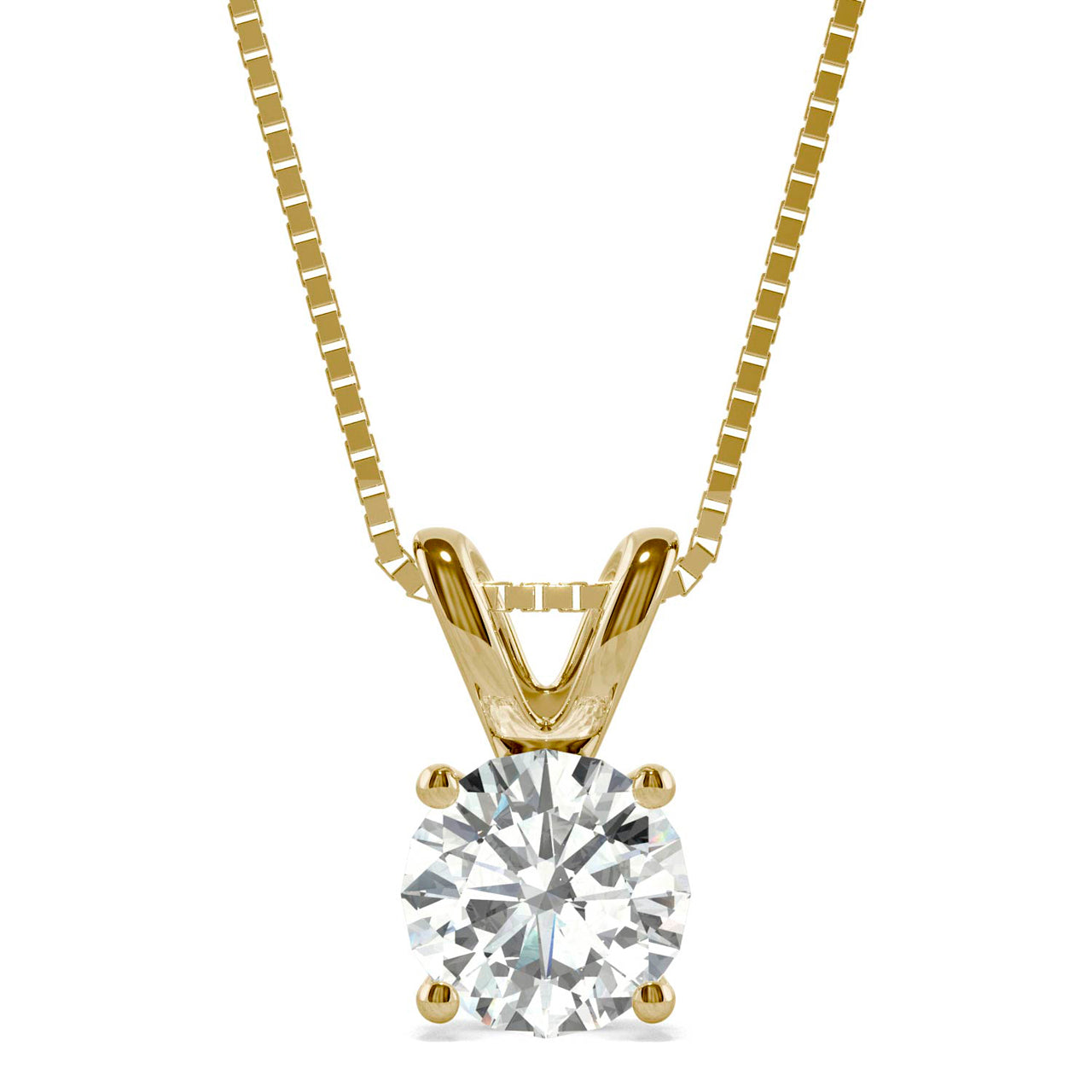  Charles & Colvard Charles & Colvard 1.90cttw Moissanite Solitaire Pendant - White Gold - Bonton