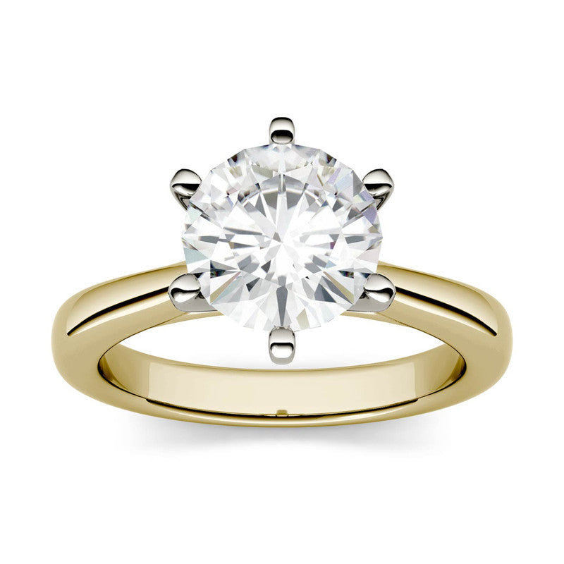  Charles & Colvard Charles & Colvard 3.10cttw Moissanite Solitaire Engagement Ring 2 - Yellow Gold - Bonton