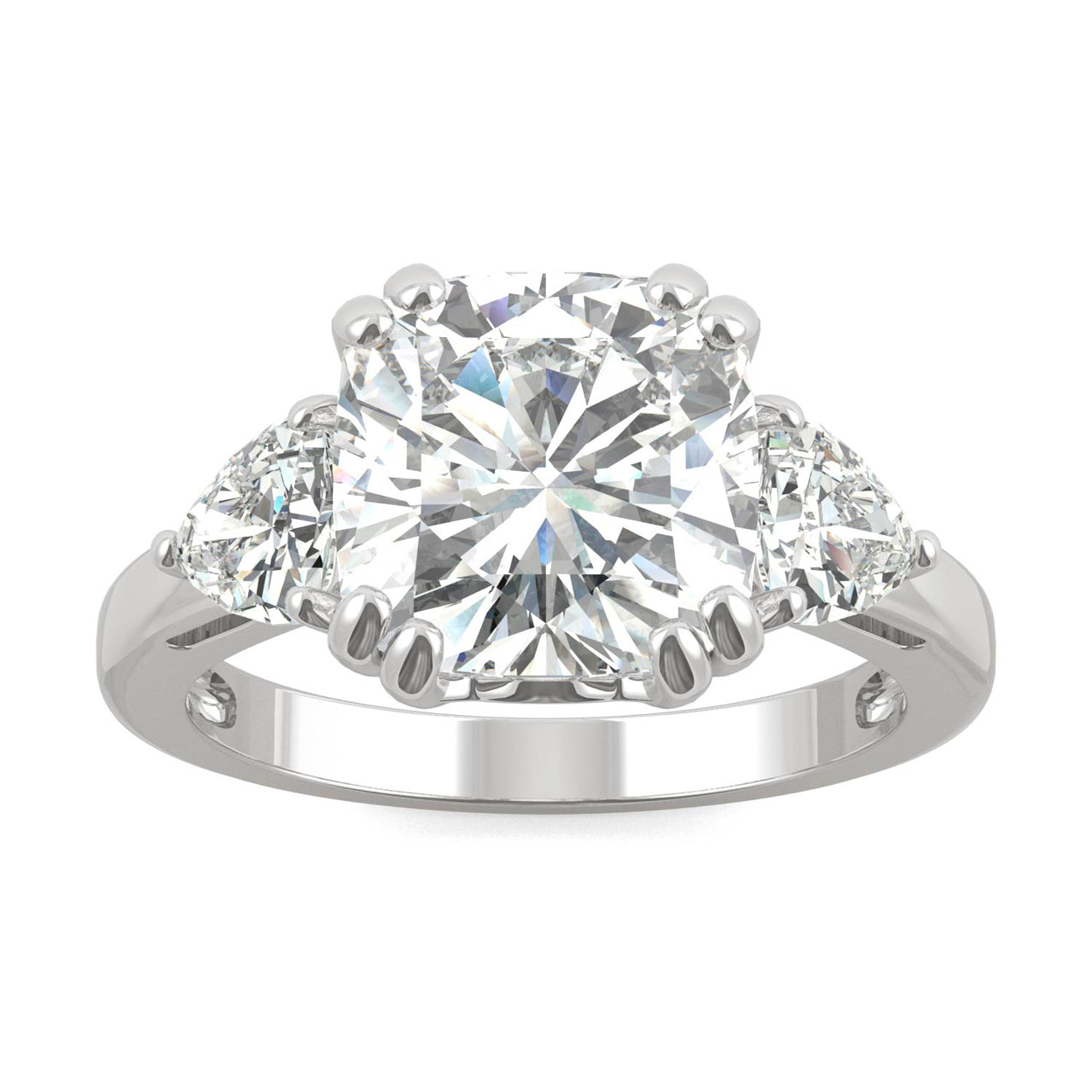  Charles & Colvard Charles & Colvard 5.00cttw Moissanite Cushion Engagement Ring - White Gold - Bonton