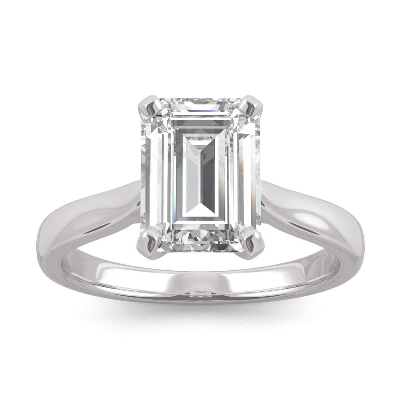  Charles & Colvard Charles & Colvard 2.52cttw Moissanite Emerald Cut Solitaire Ring - White Gold - Bonton