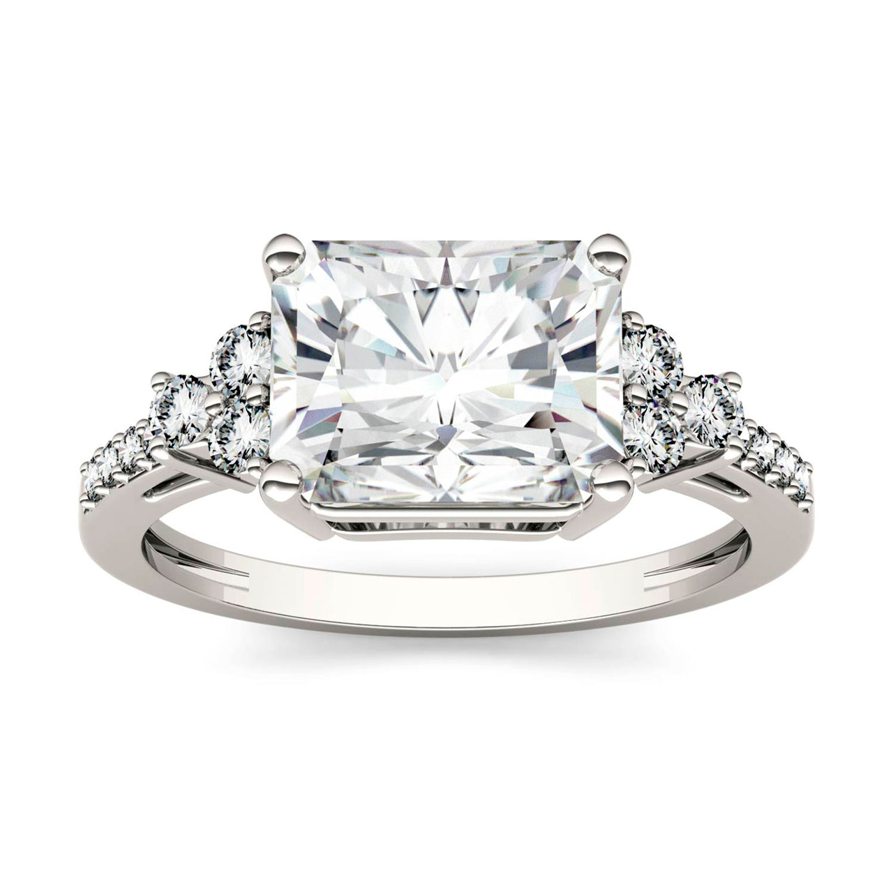  Charles & Colvard Charles & Colvard 2.90cttw Moissanite Radiant Engagement Ring - White Gold - Bonton