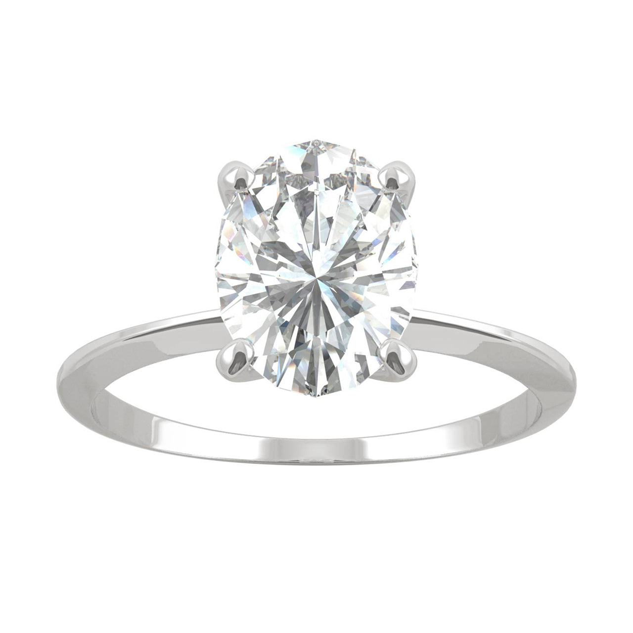  Charles & Colvard Charles & Colvard 2.10cttw Moissanite Oval Solitaire Ring - White Gold - Bonton