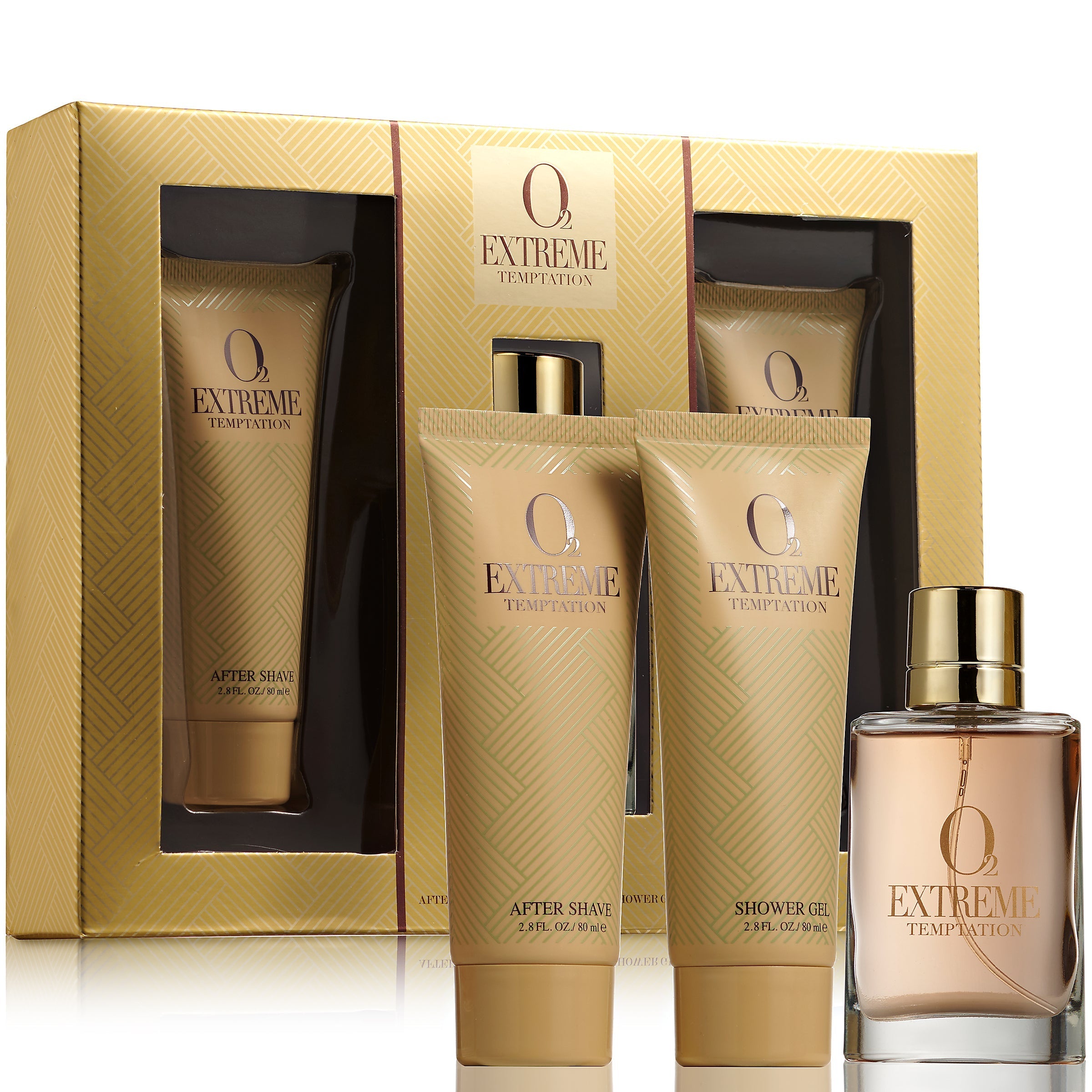  Lovery Mens O2 Extreme Temptation Home Spa Gift Set - Bath and Body Selfcare - Gold - Bonton