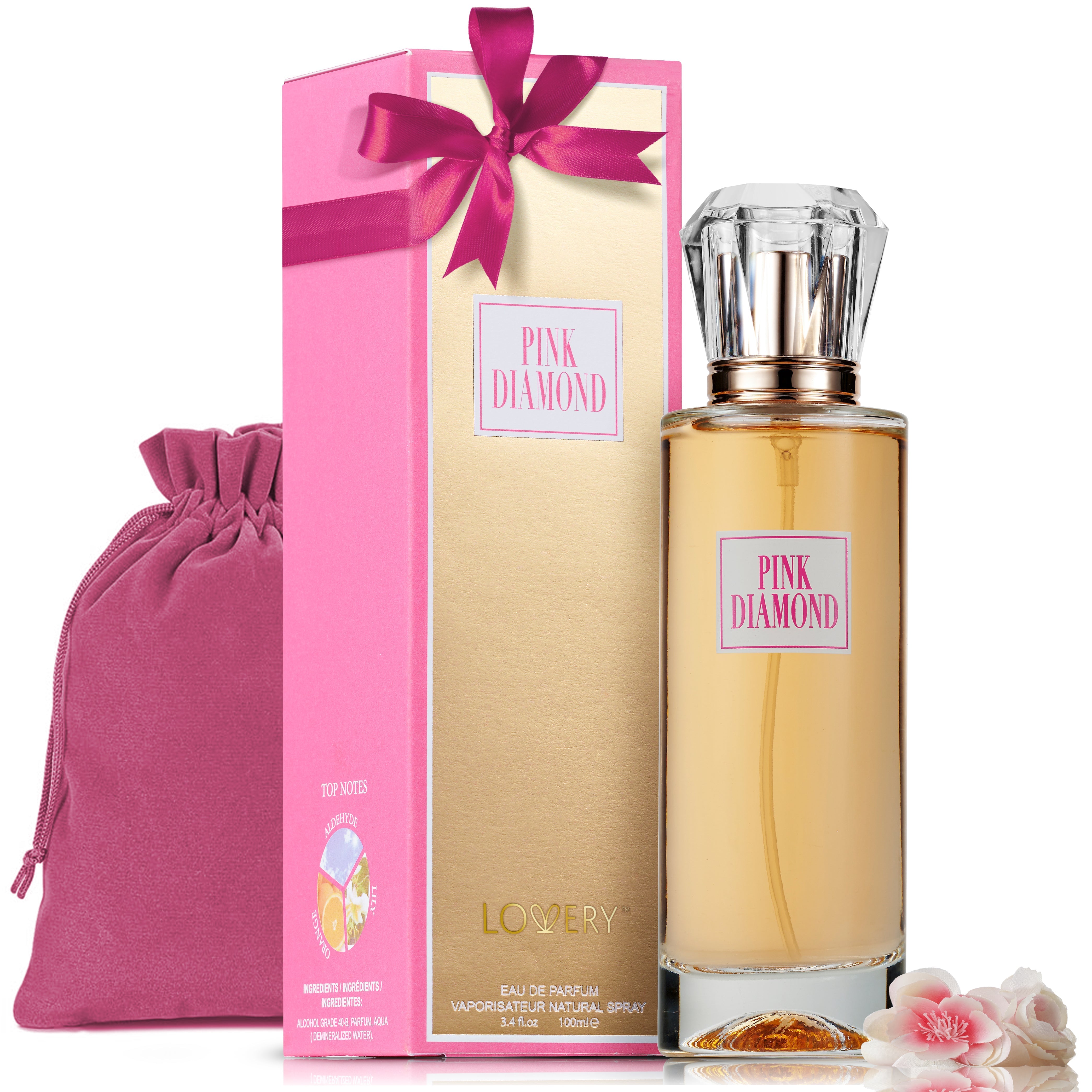  Lovery Womenâ€™s Pink Diamond 3.4oz Eau De Parfum Gift Set - Pink - Bonton