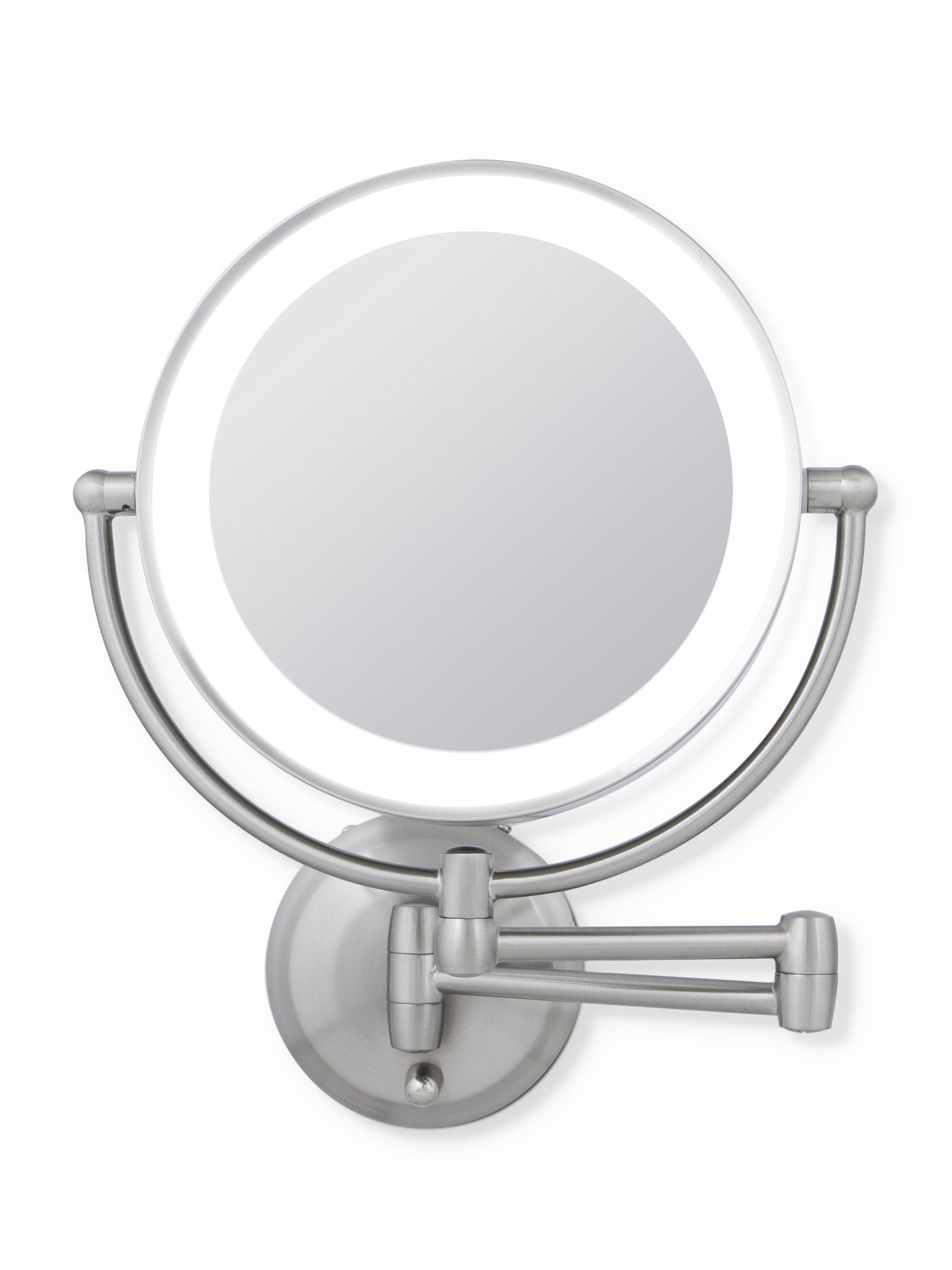  Zadro Lighted Wall Mounted Makeup Mirror Double Sided 10x/1x - Nickel - Bonton