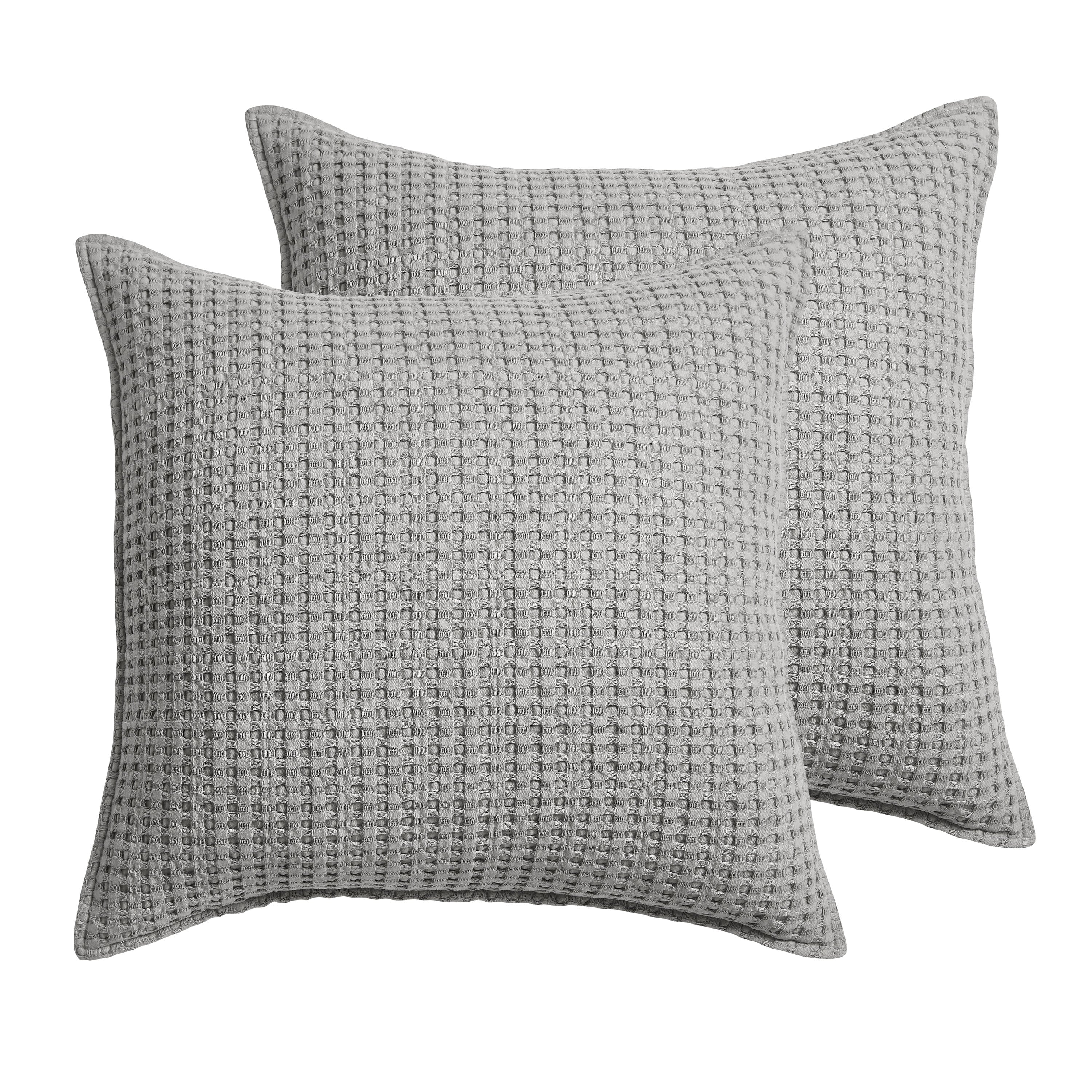  Levtex Home Mills Waffle Euro Sham Set of 2 Grey - Grey - Bonton