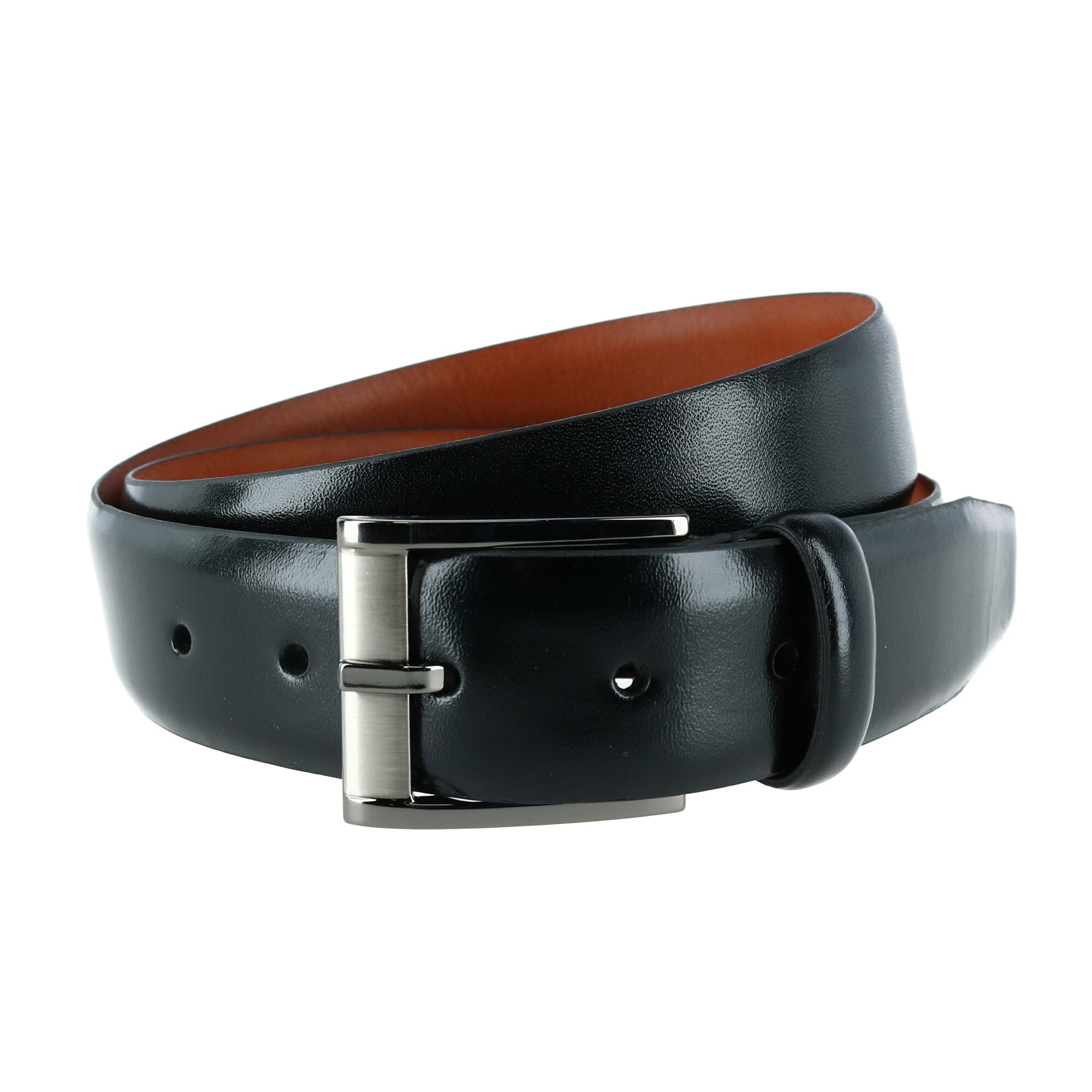  Trafalgar Matteo 35mm Feather Edge Dress Belt - Black - Bonton