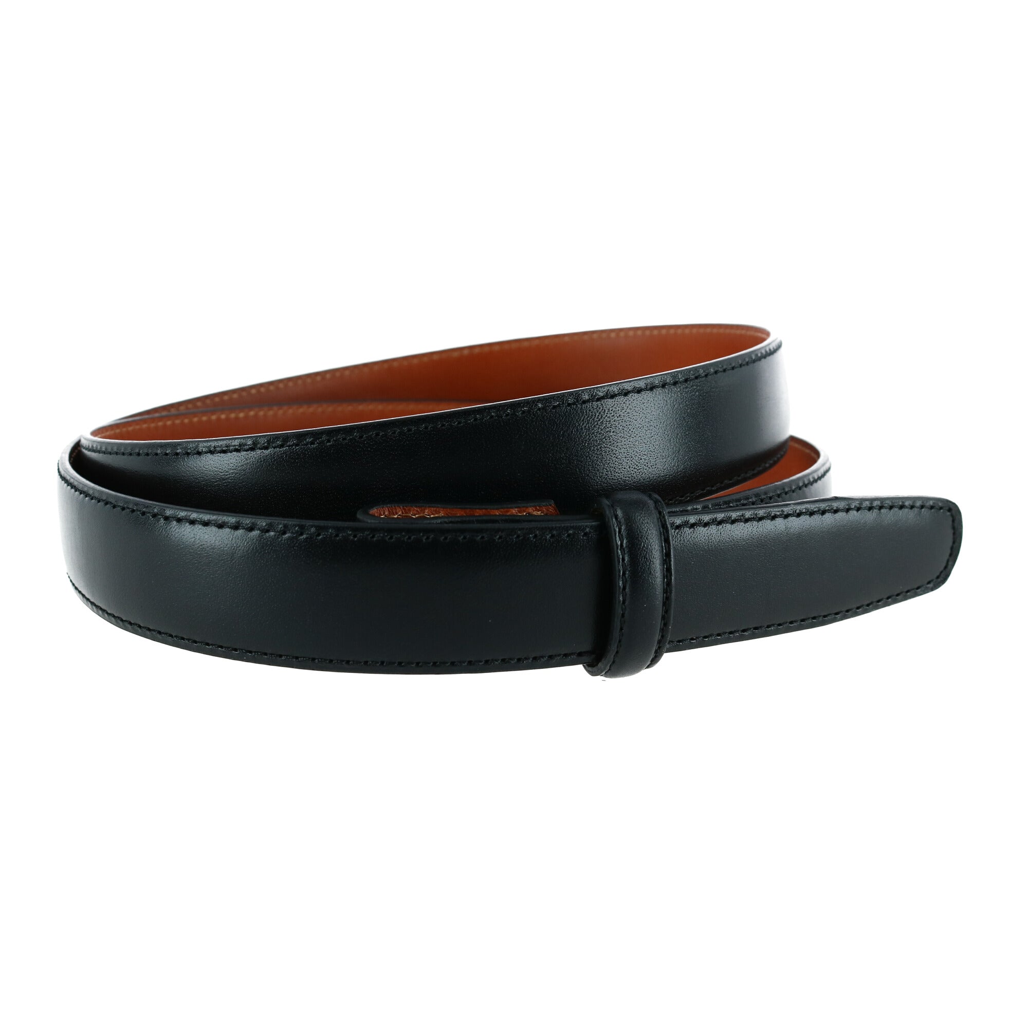  Trafalgar Cortina Leather 25mm Compression Belt Strap - Black - Bonton