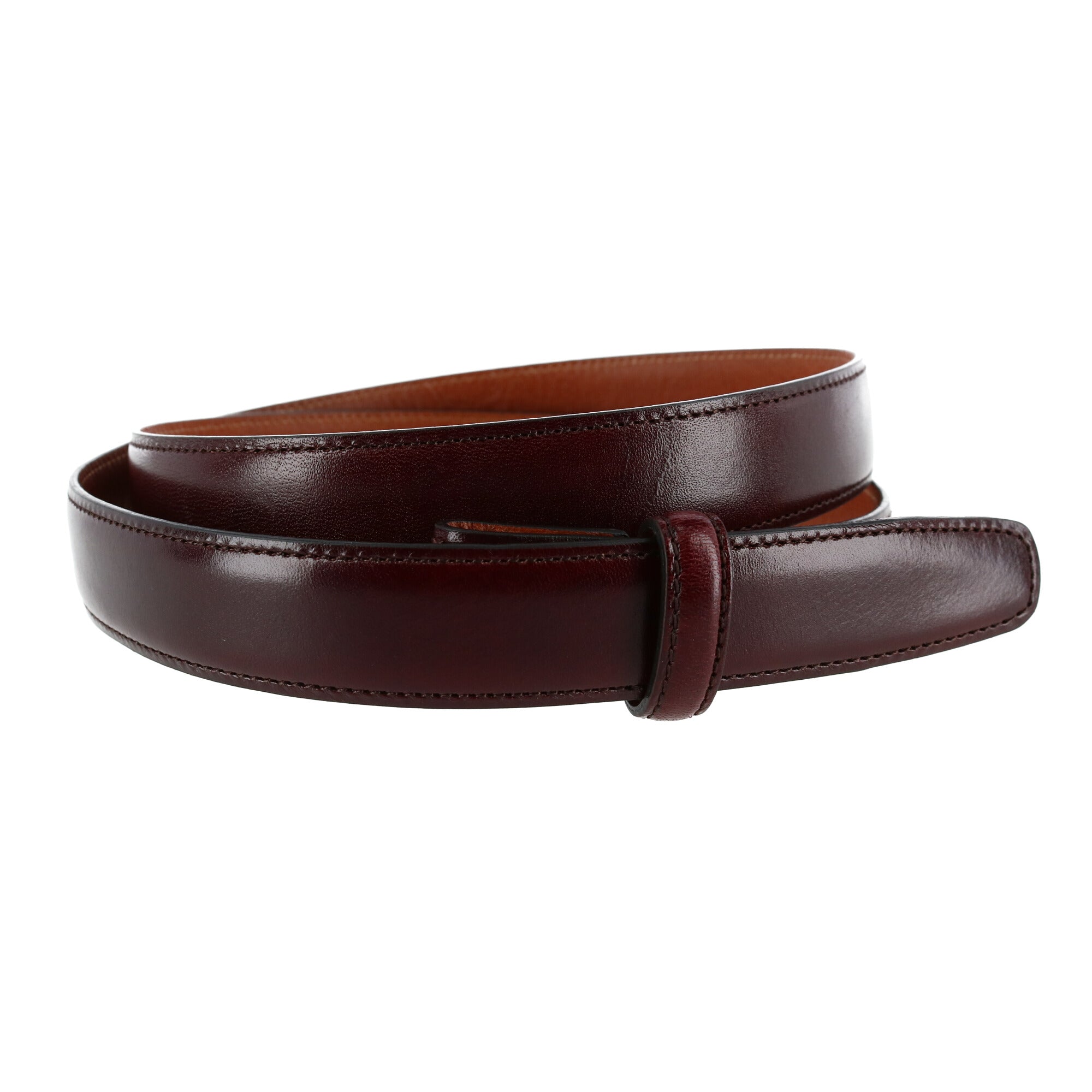  Trafalgar Cortina Leather 25mm Compression Belt Strap - Burgundy - Bonton