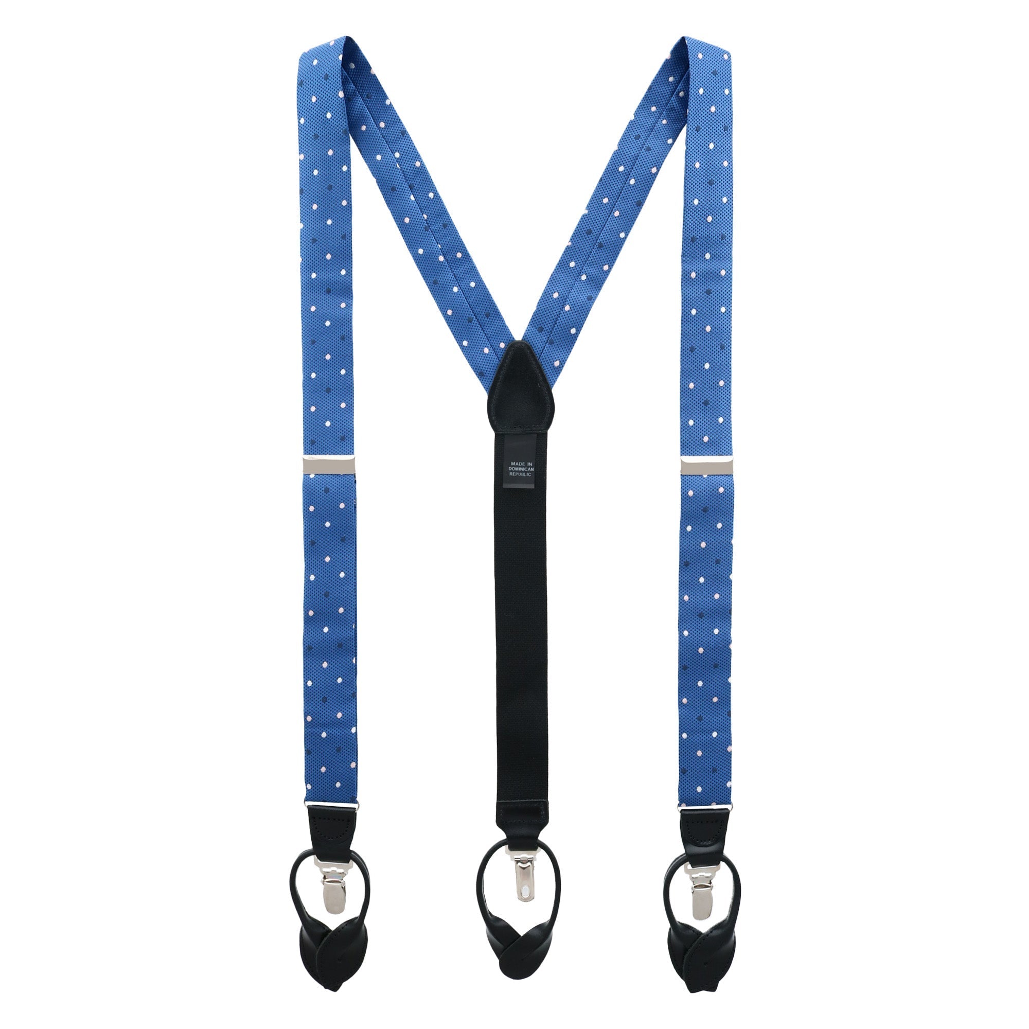  Trafalgar 32MM Polka Dot Convertible Braces - Navy - Bonton