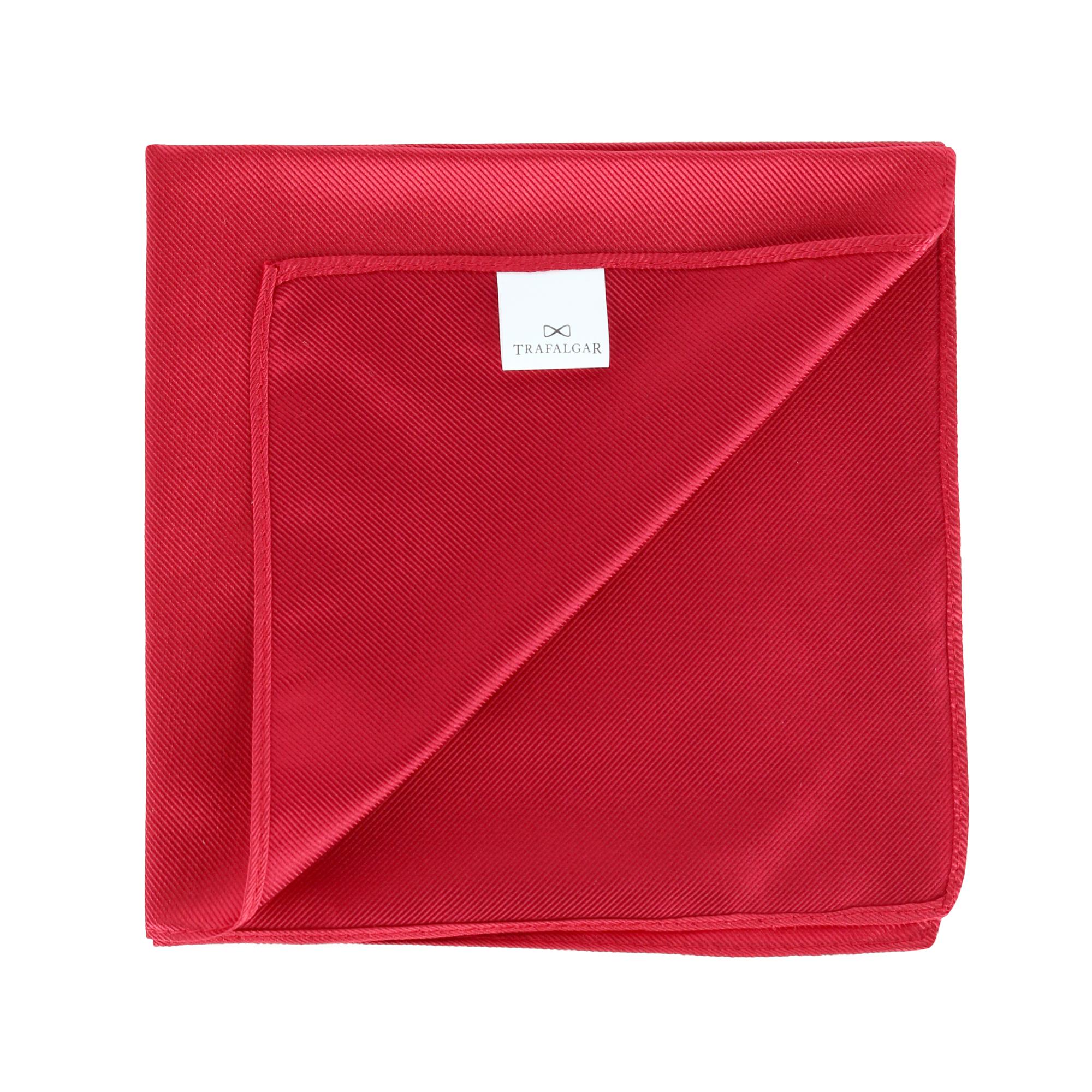  Trafalgar The Gatsby Solid 12 inch Silk Pocket Square - Red - Bonton