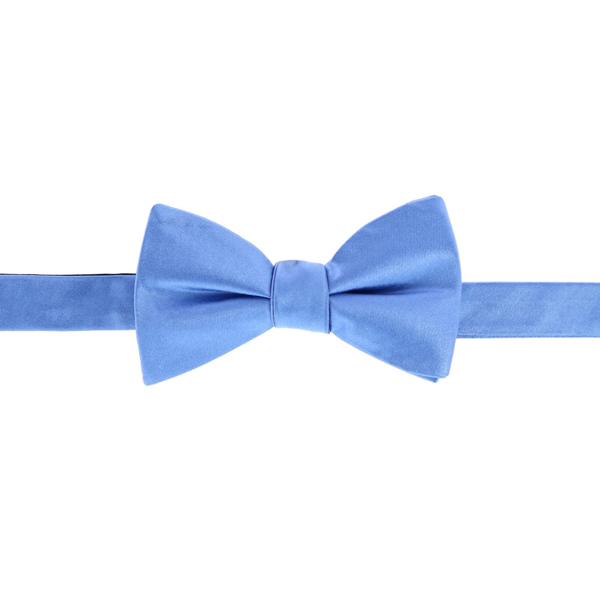  Trafalgar Sutton Solid Color Silk Bow Tie - Light Blue - Bonton