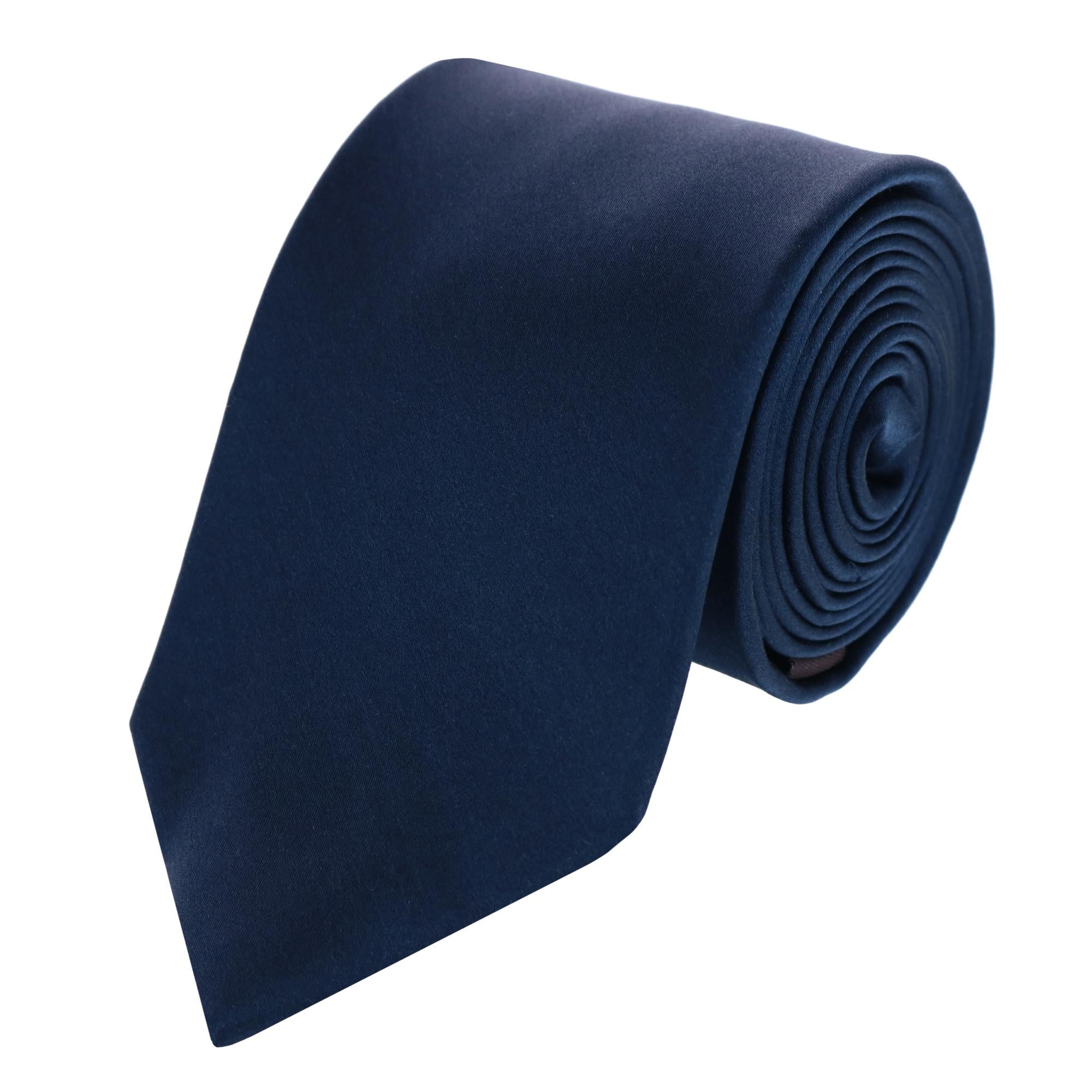  Trafalgar Sutton Solid Color Silk Necktie - Navy - Bonton