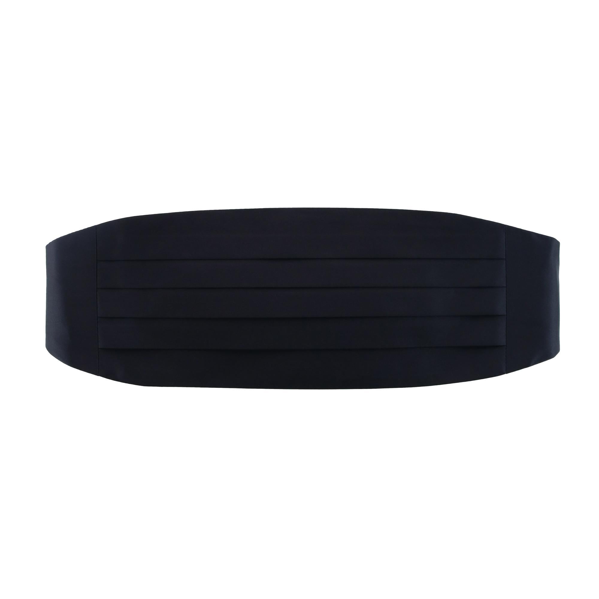  Trafalgar Sutton Solid Color Silk Cummerbund - Black - Bonton