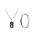  American Exchange American Exchange Necklace & Bracelet Set - Silver/Black - Bonton