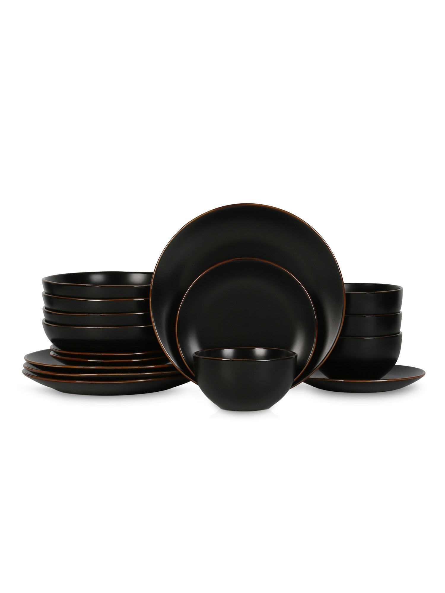  Stone + Lain Brasa 16-Piece Dinnerware Set Stoneware - Black - Bonton