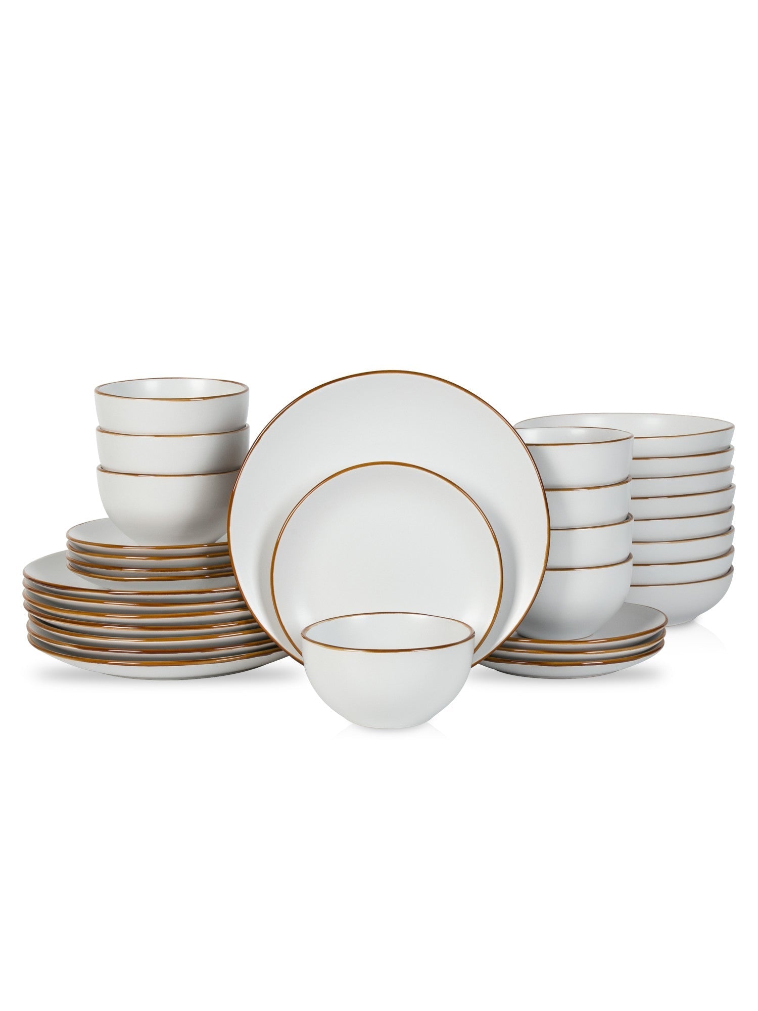  Stone + Lain Brasa 32-Piece Dinnerware Set Stoneware - White - Bonton