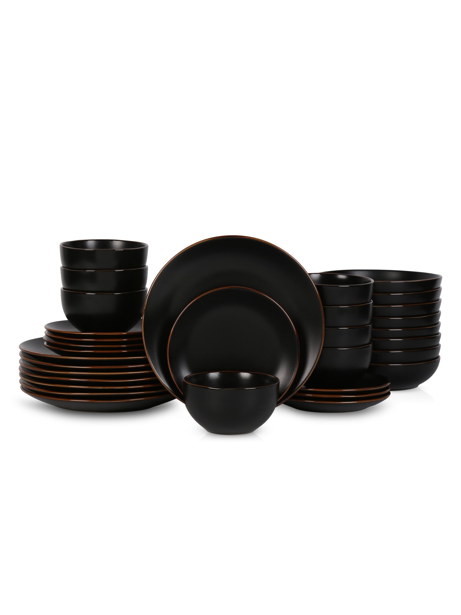  Stone + Lain Brasa 32-Piece Dinnerware Set Stoneware - Black - Bonton